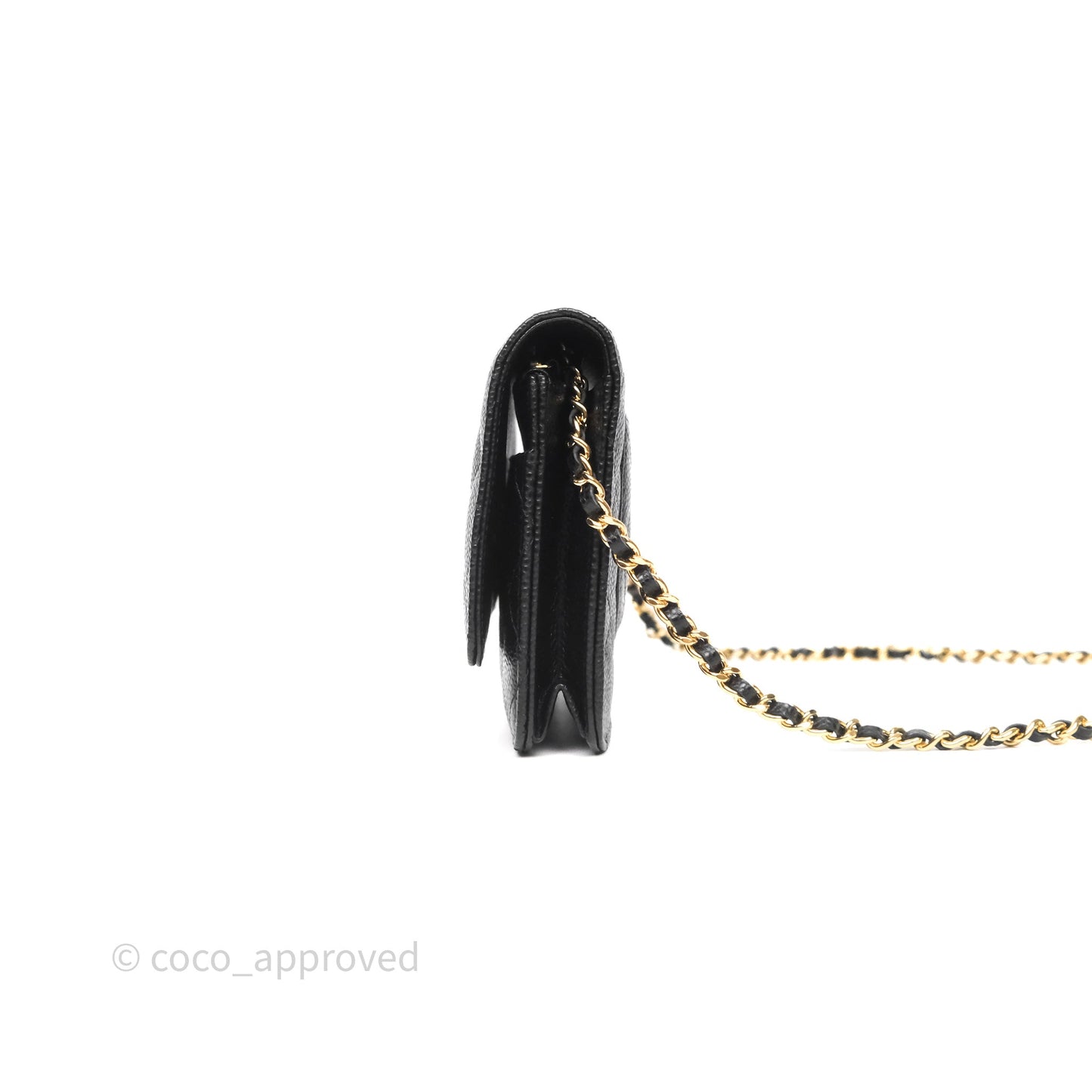 Chanel Quilted Classic Wallet On Chain WOC Black Caviar Gold Hardware