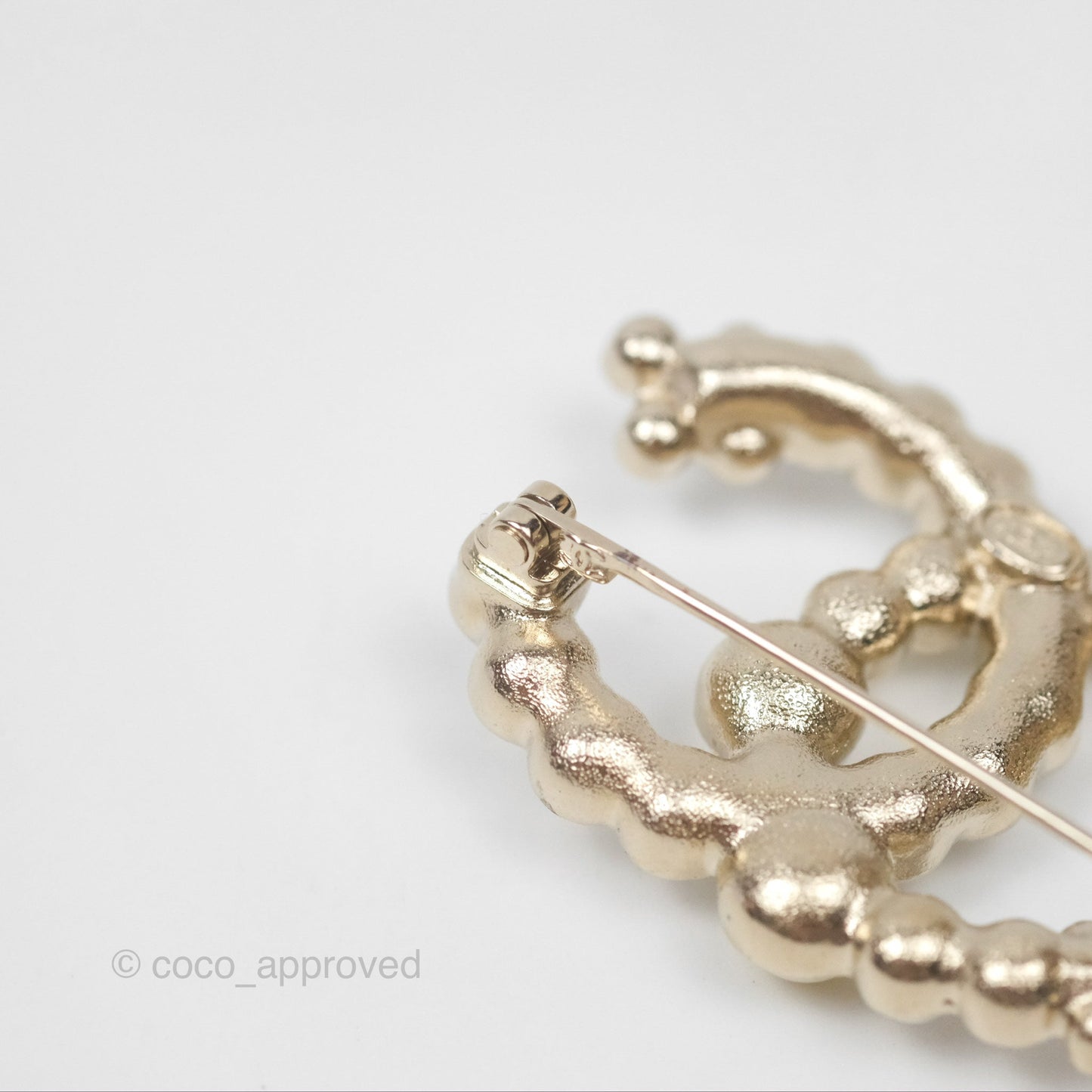 Chanel CC Resin Crystal Brooch Gold Tone 23A