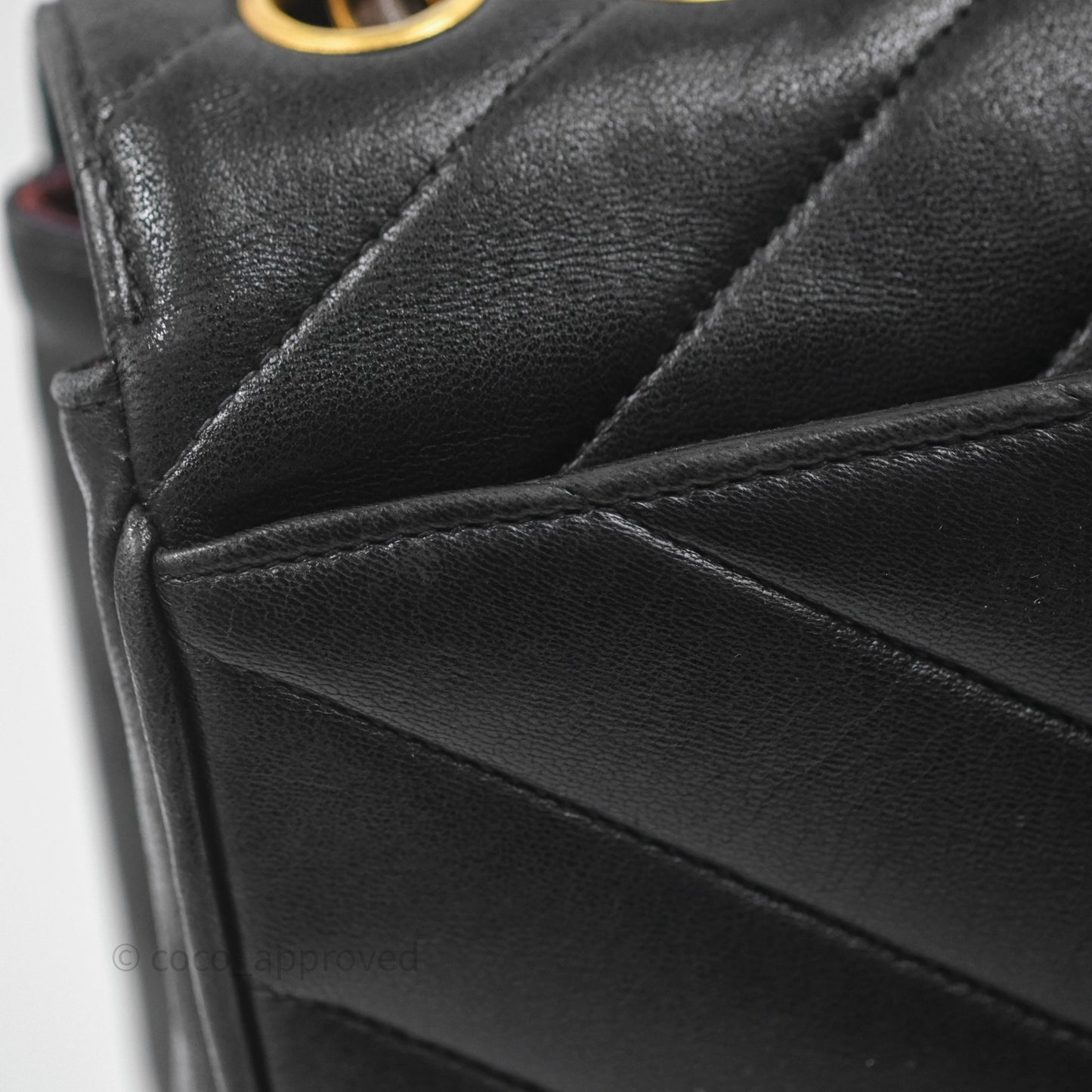 Chanel Vintage Chevron Envelope Flap Bag Black Lambskin 24K Gold Hardware