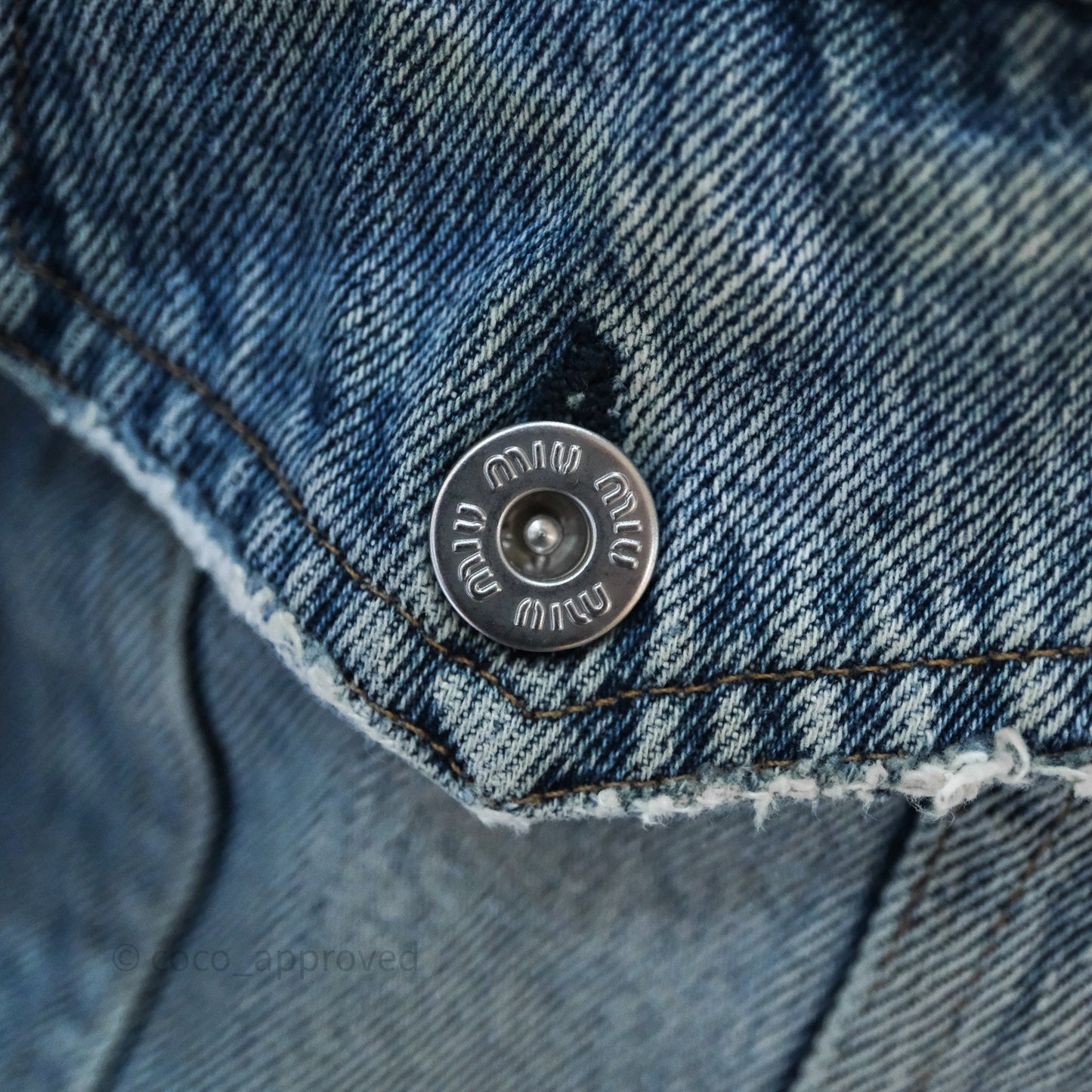 Miu Miu Crystals Denim Jacket Size 36