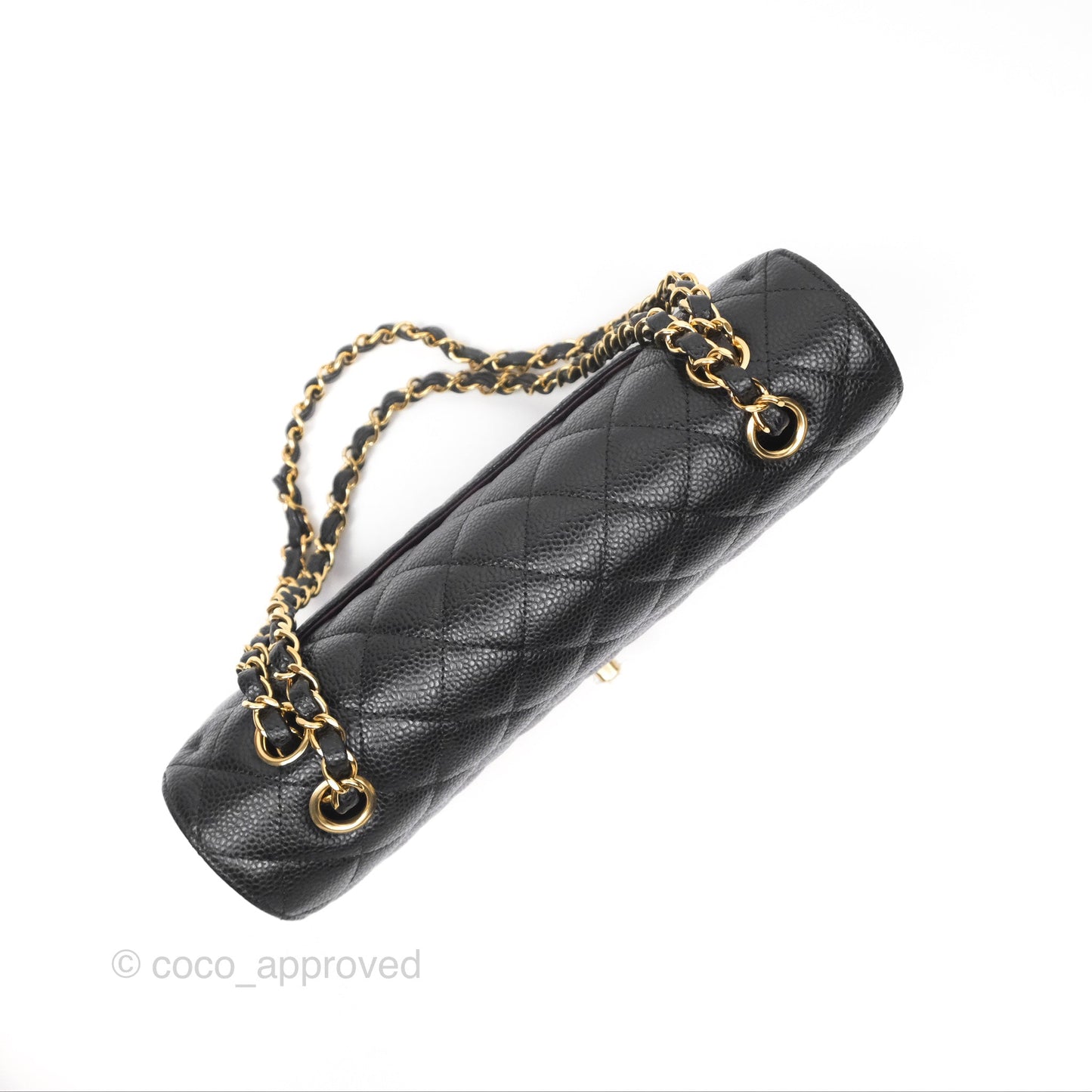 Chanel Classic M/L Medium Flap Quilted Black Caviar Gold Hardware