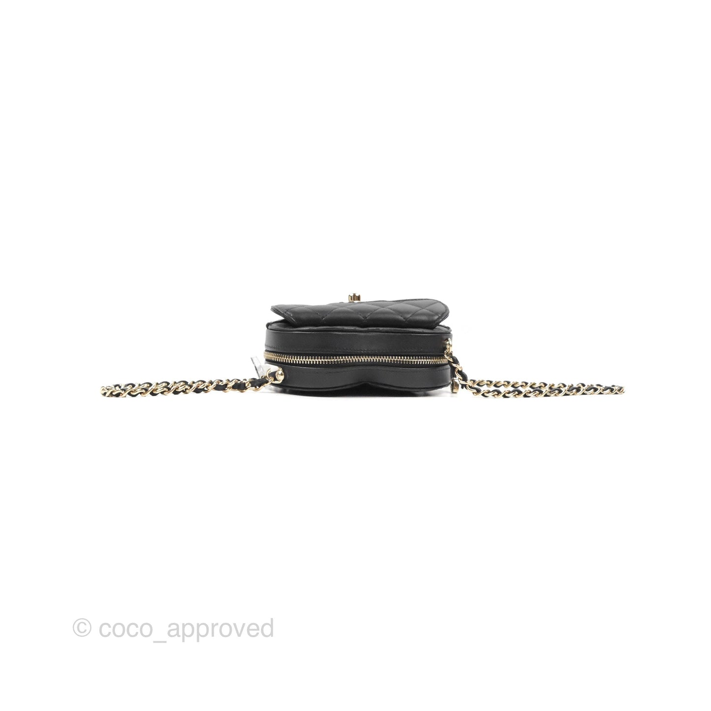 Chanel Small Heart Bag Black Lambskin Gold Hardware 22S