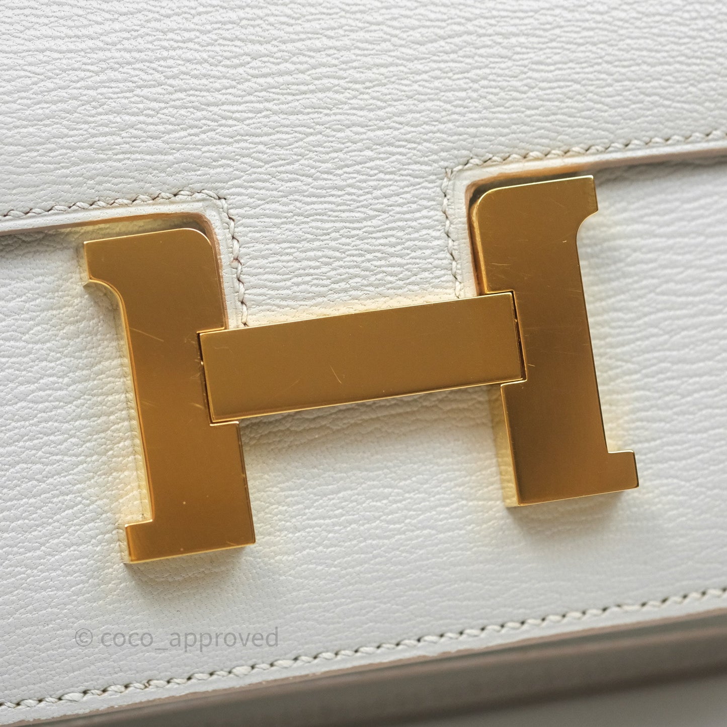 Hermès Constance Mini 18cm Mirror Gris Perle 80 Chevre Mysore Gold Hardware