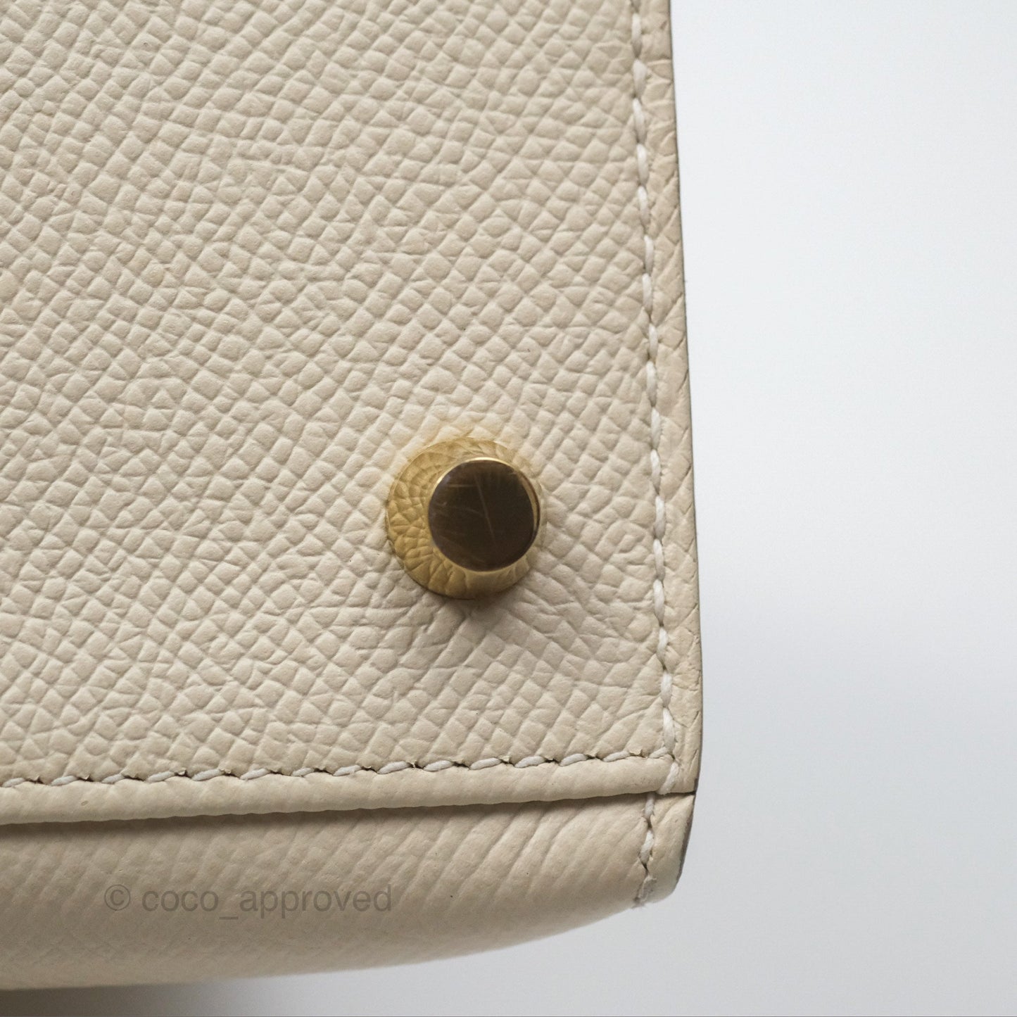 Hermès Kelly 28 Sellier Craie 10 Epsom Gold Hardware
