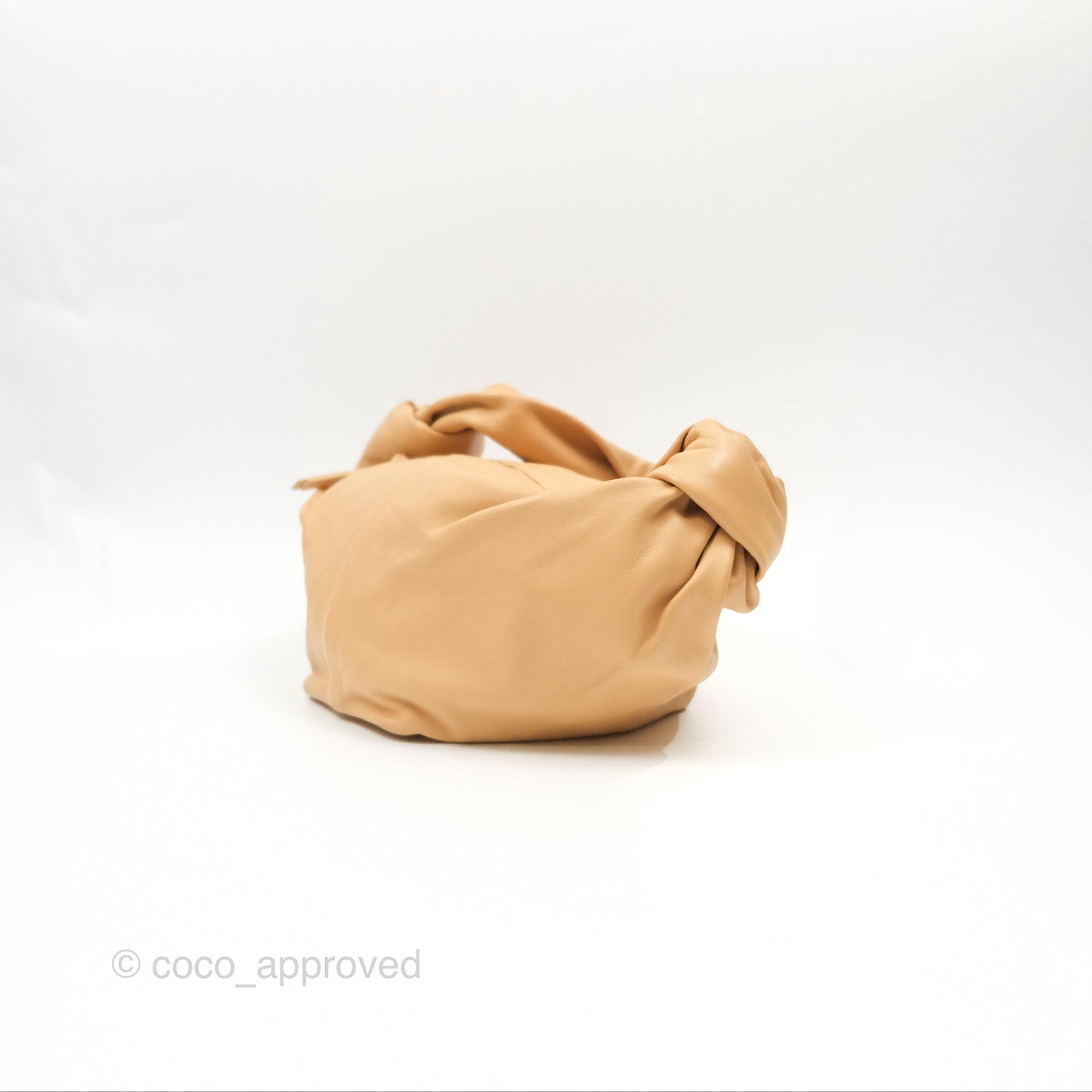 Bottega Veneta Teen Double Knot Hobo Almond Calfskin