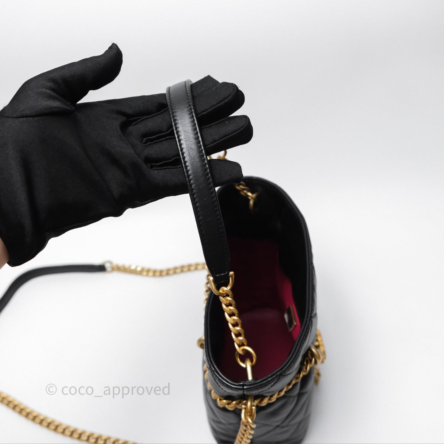 Chanel Enamel CC Bucket Bag Black Lambskin Gold Hardware 22P