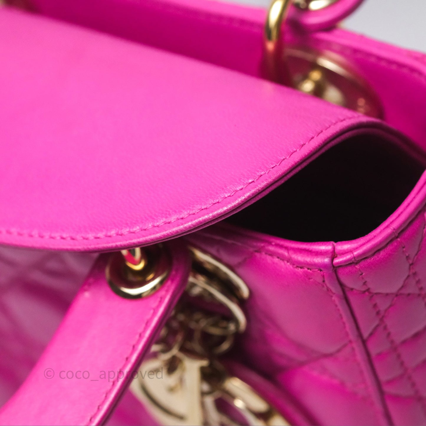 Christian Dior Small Lady Dior My ABCDior Magenta Cannage Lambskin