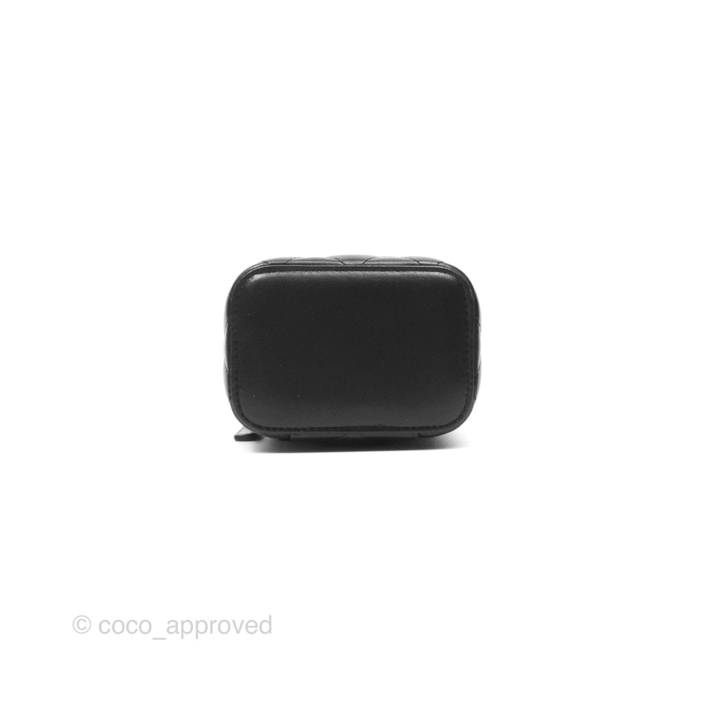 Chanel Mini Top Handle Vanity With Chain Black Lambskin Gold Hardware