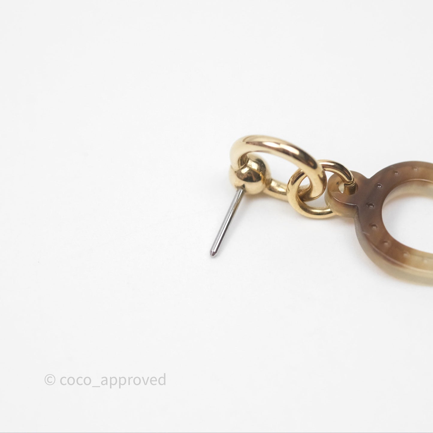 Hermès Amulette Equestre Earrings Gold Tone
