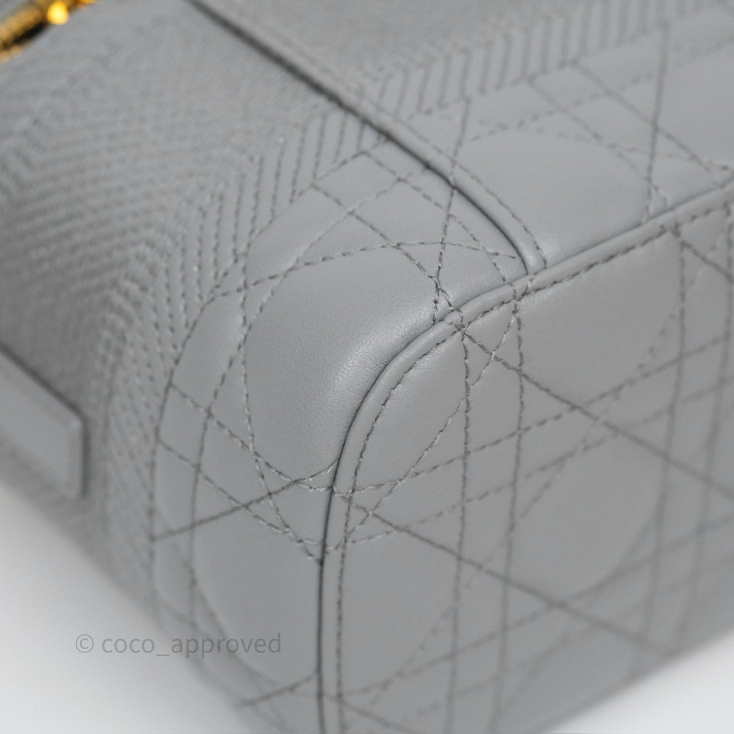 Christian Dior Small Diortravel Vanity Case Grey Lambskin Cannage