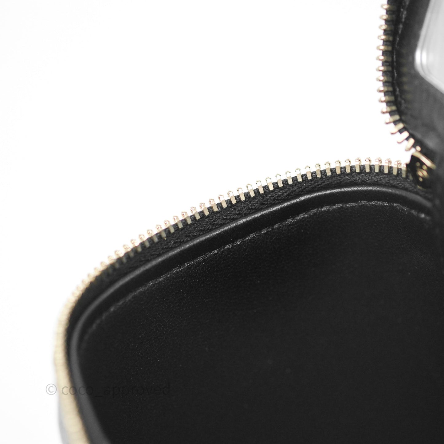 Chanel Vanity with Heart Adjustable Chain Black Caviar Aged Gold Hardware