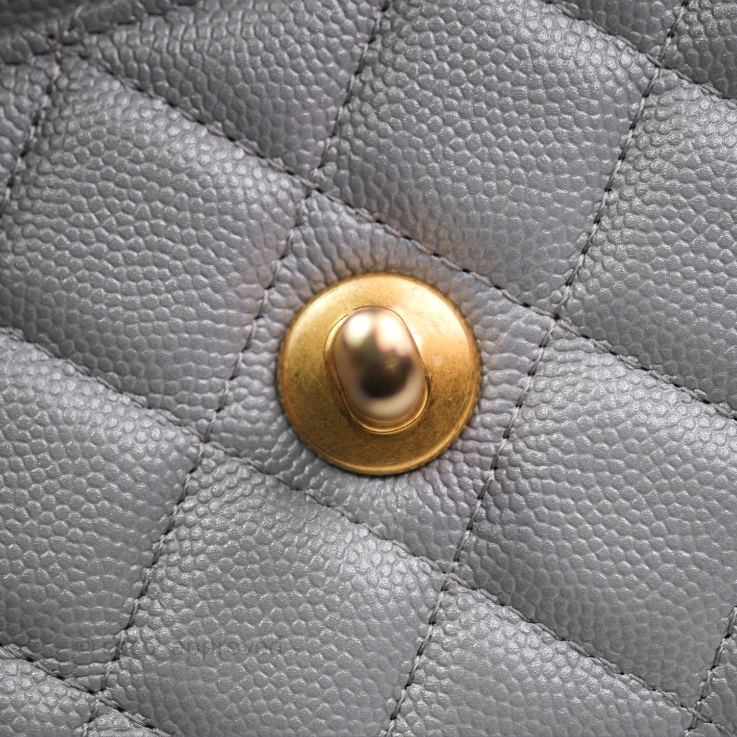 Chanel Wallet On Chain WOC Adjustable CC Chain Grey Caviar Aged Gold Hardware