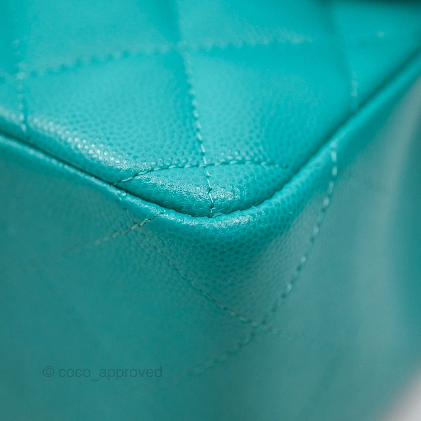 Chanel Jumbo Double Flap Turquoise Caviar Gold Hardware⁣⁣