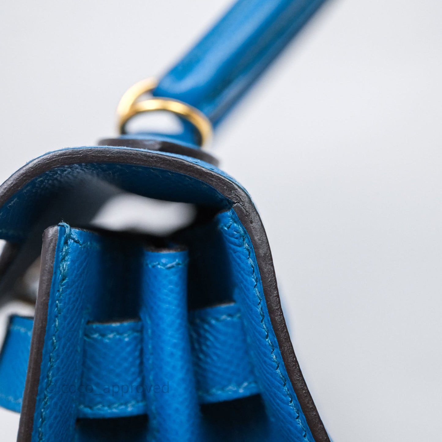 Hermès Kelly 28 Blue Epsom Gold Hardware