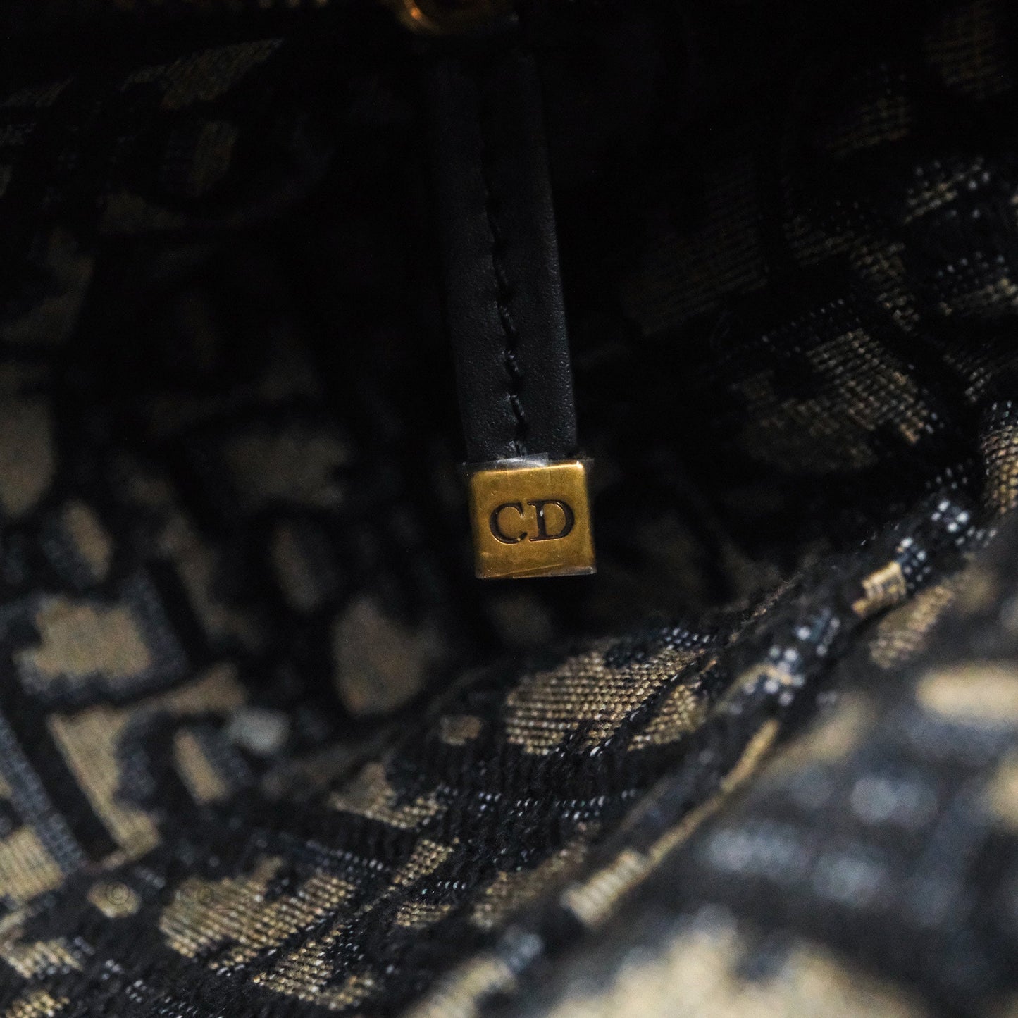 Christian Dior Mini Lady Dior Natural Rattan and Blue Dior Oblique Jacquard