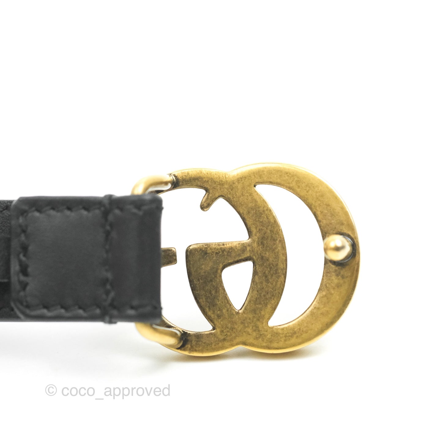 Gucci Black Calfskin Double GG 20mm Belt 80 32