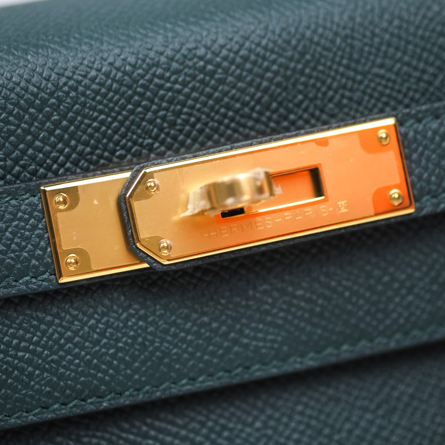 Hermès Kelly II 28 Sellier Vert Cypress 6O Veau Epsom Gold Hardware