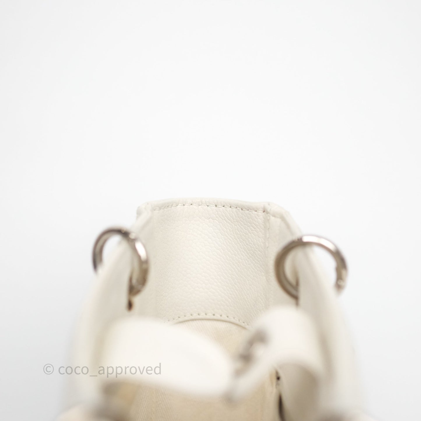 Chanel Vertical GST White Caviar Silver Hardware