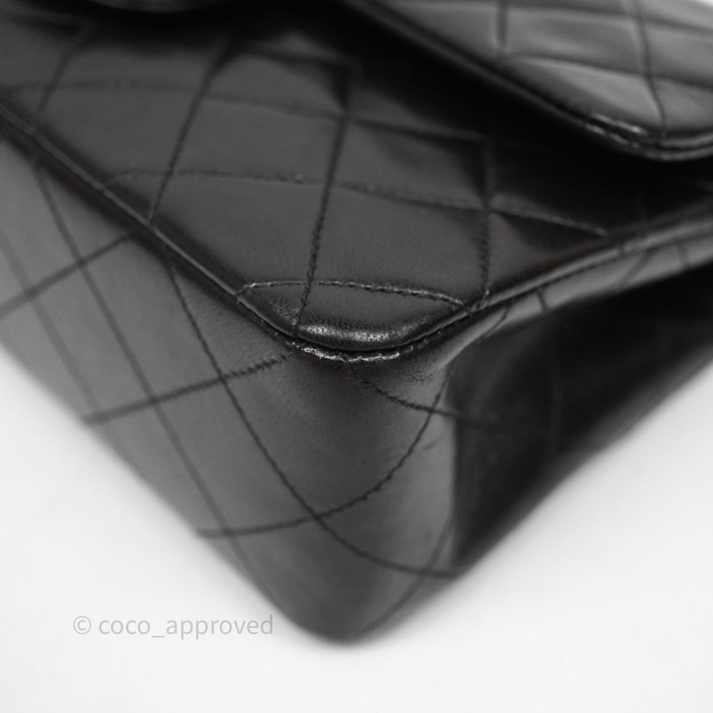 Chanel Vintage Classic Small Flap Bag Black Lambskin 24K Gold Hardware