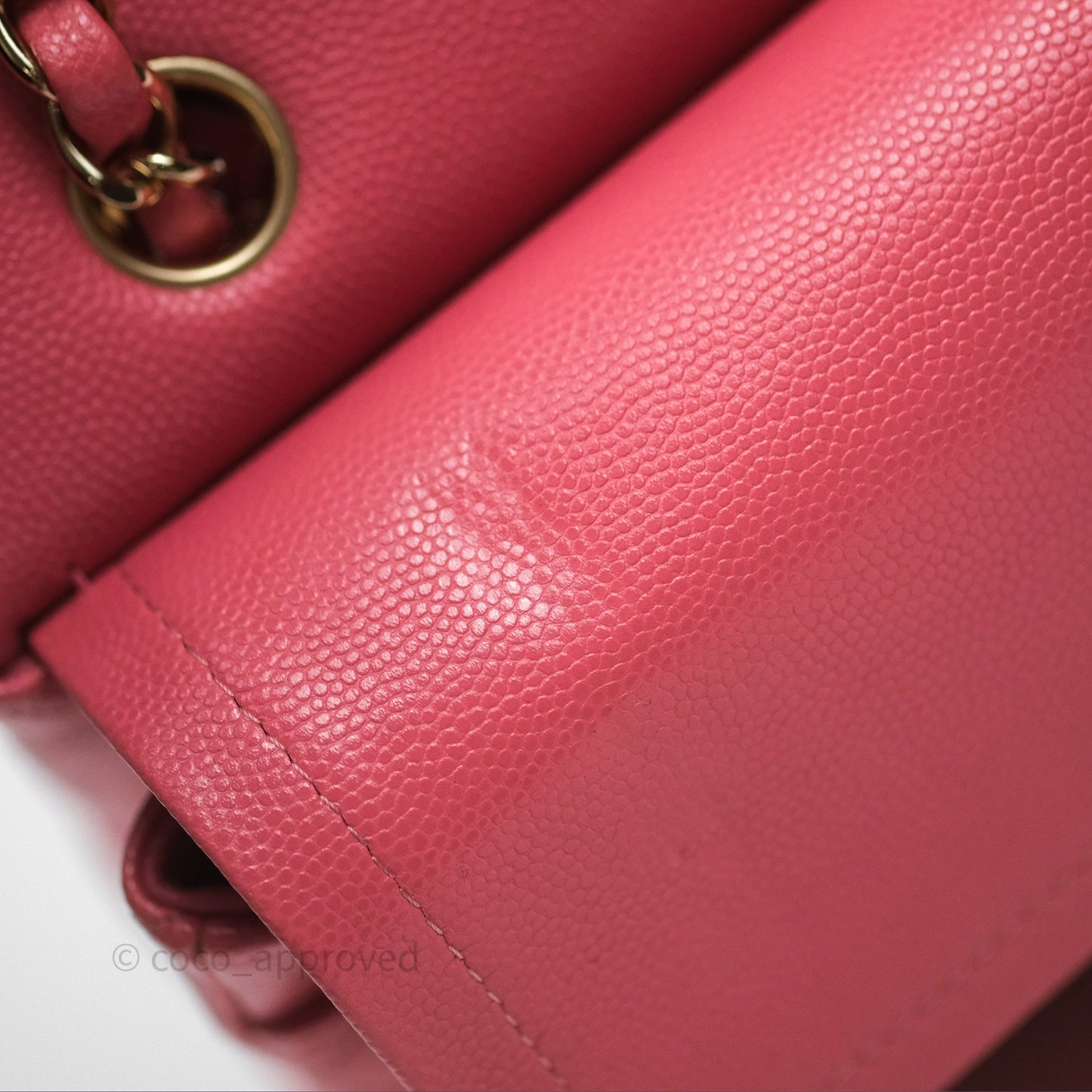 Chanel Classic M/L Medium Flap Quilted Pink Caviar Gold Hardware