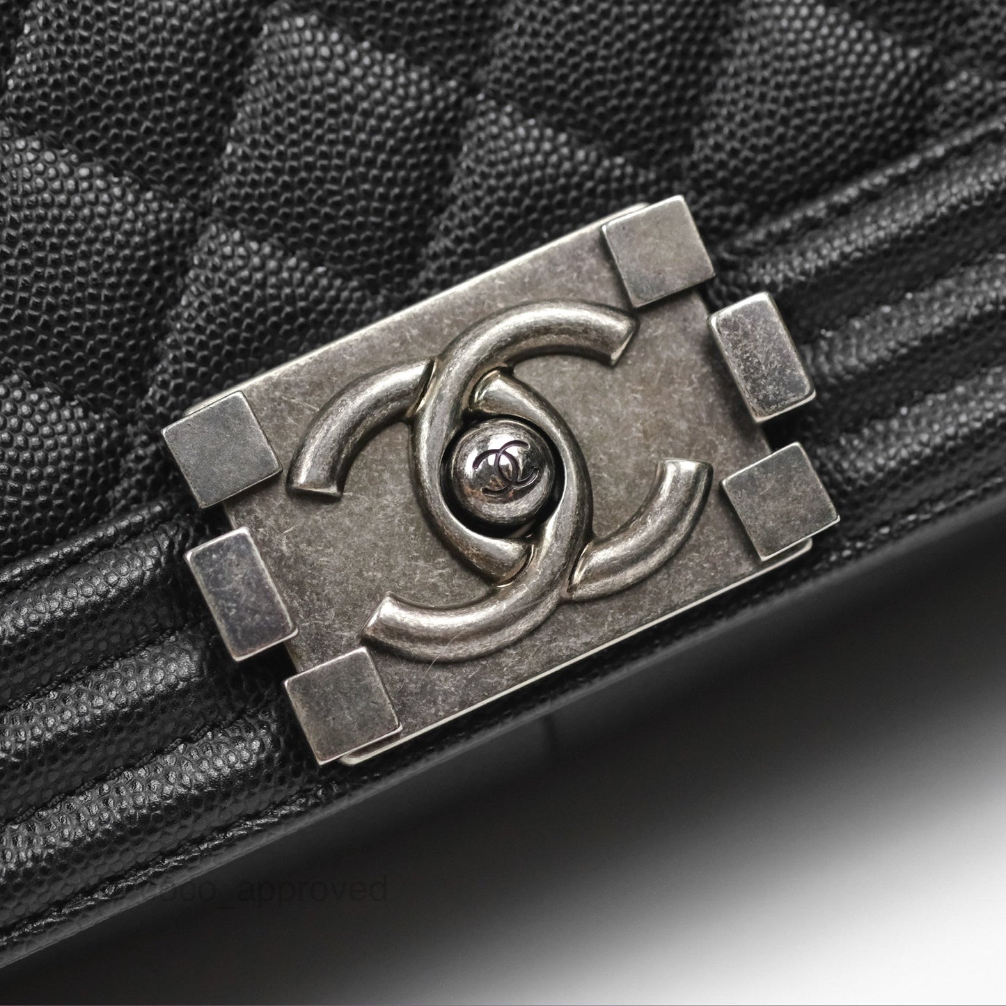 Chanel Quilted Medium Boy Black Caviar Ruthenium Hardware