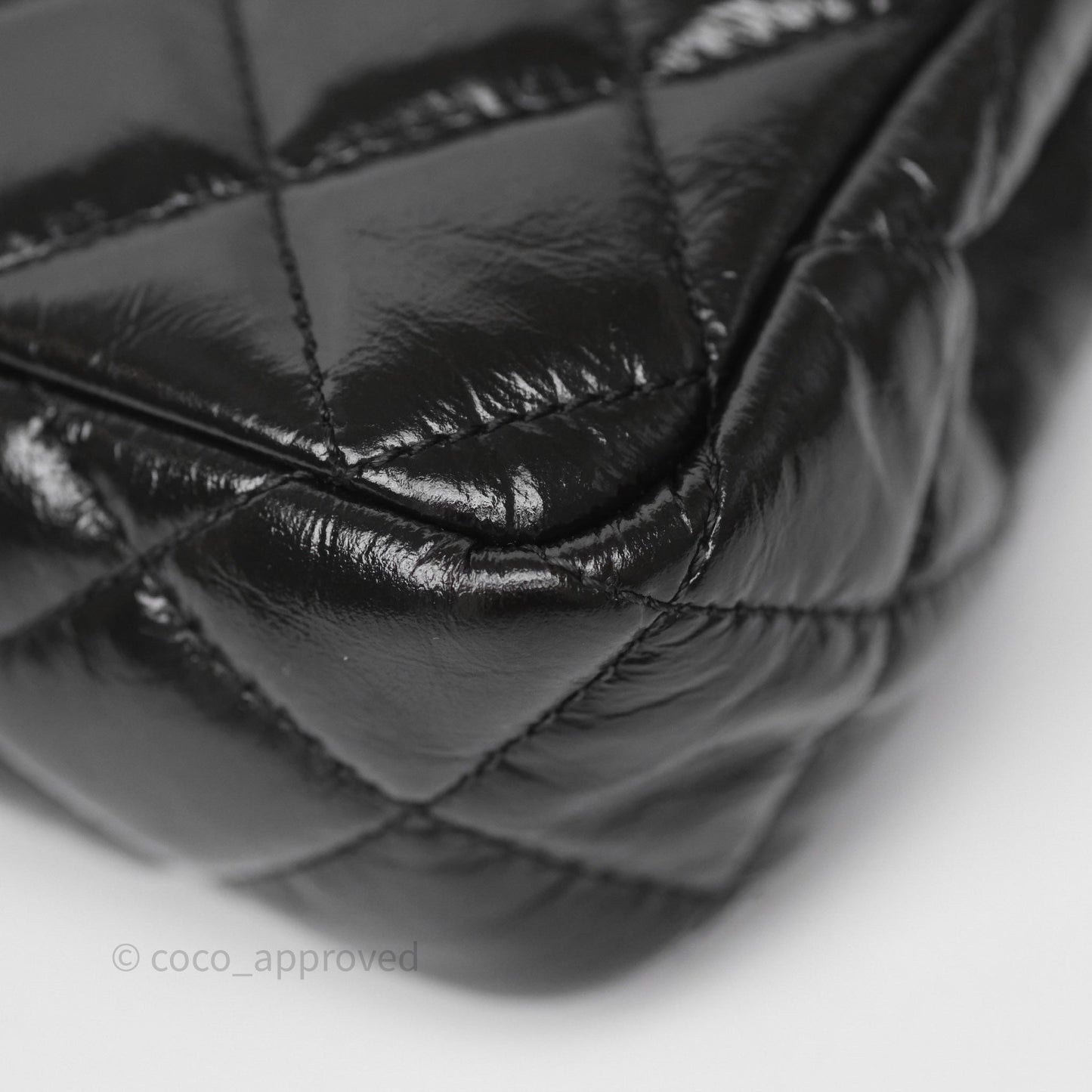 Chanel Small Hobo Black Shiny Crumpled Calfskin Aged Gold Hardware 23C