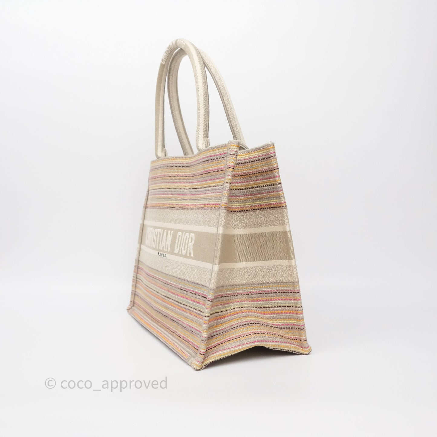 Christian Dior Medium Rainbow Book Tote Canvas