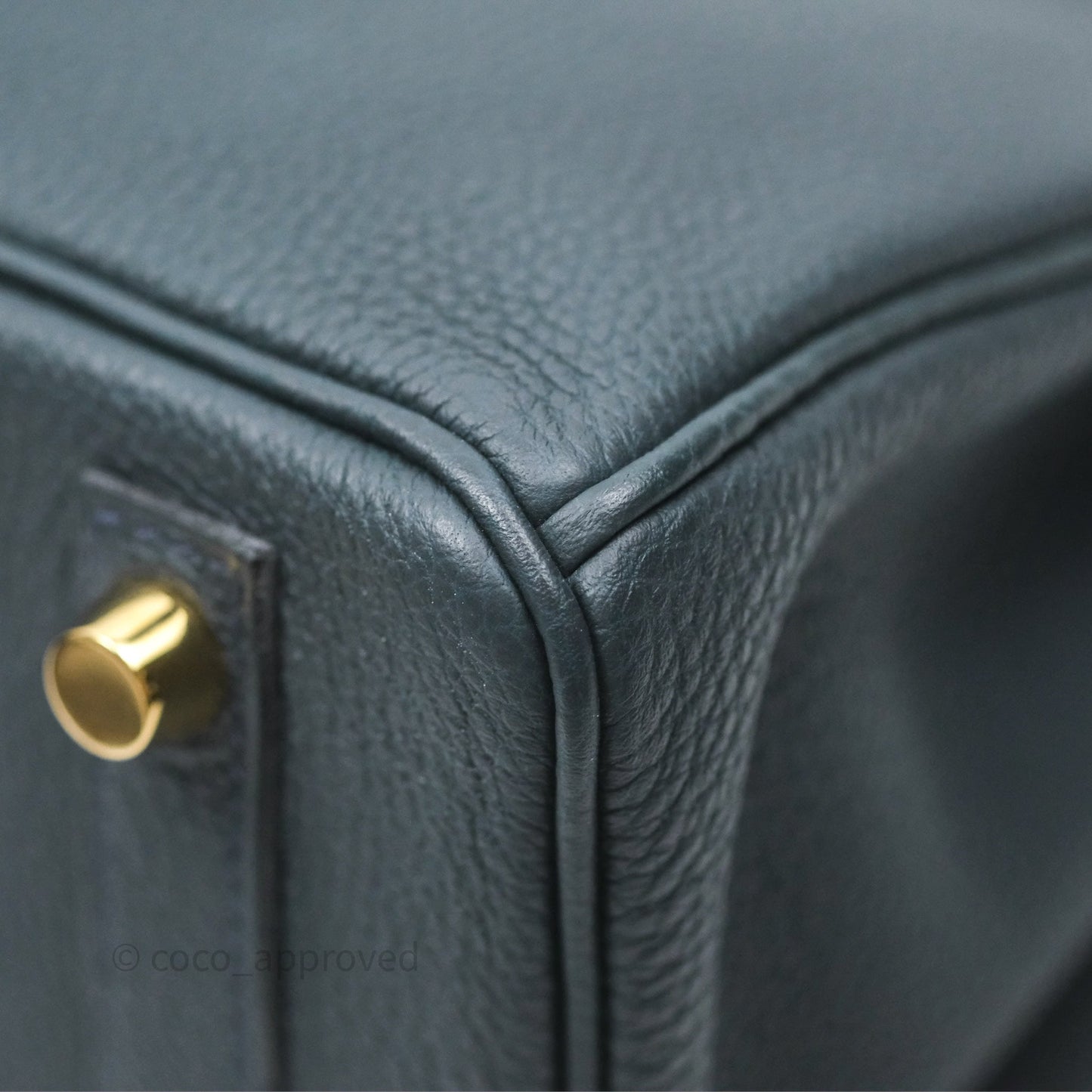 Hermès Birkin 25 Retourne Vert Rousseau V0 Togo Gold Hardware
