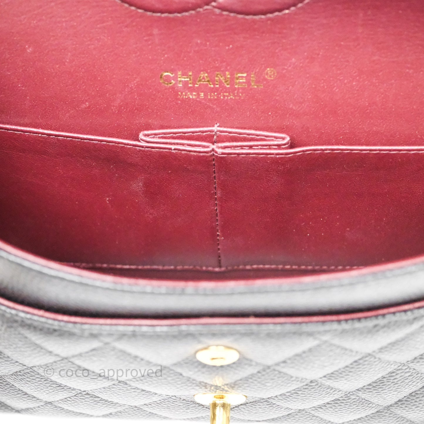 Chanel Classic M/L Medium Flap Quilted Black Caviar Gold Hardware