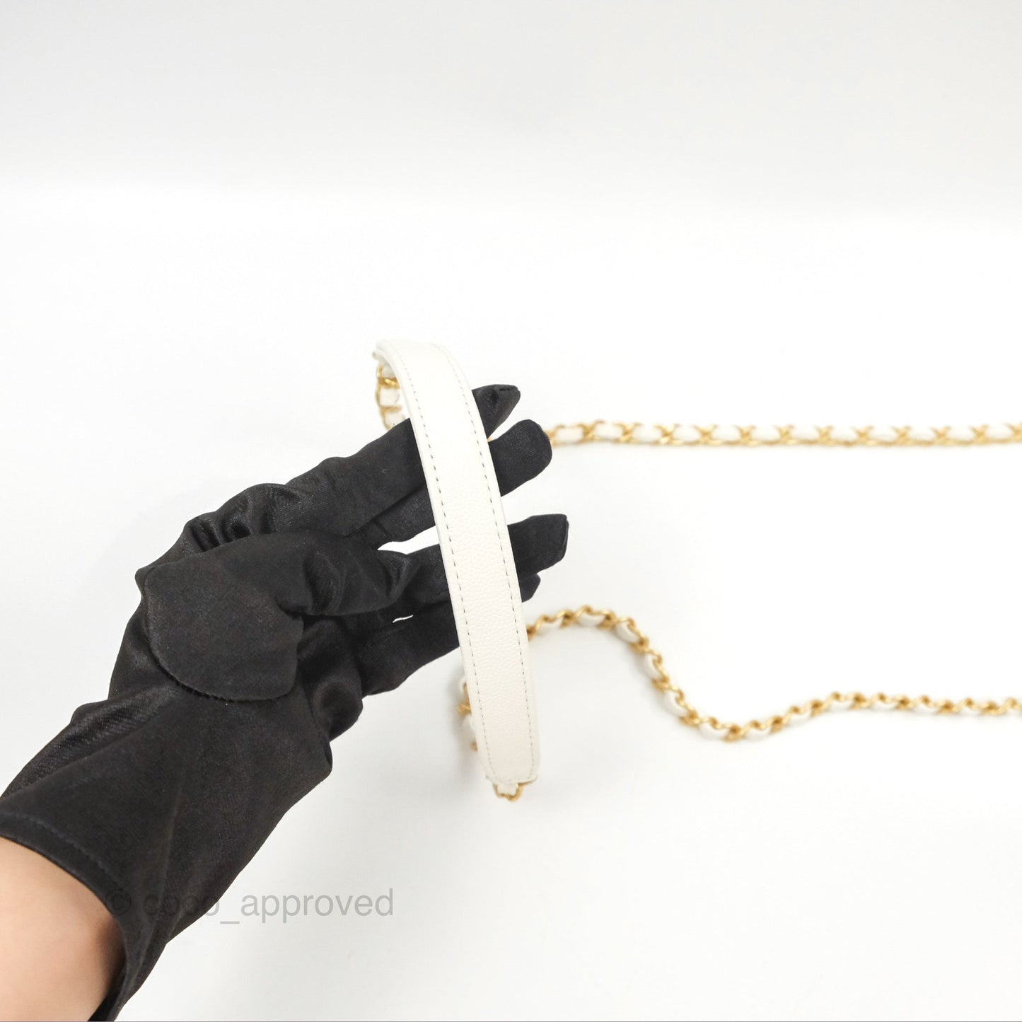 Chanel Mini School Memory Top Handle Flap White Caviar 22K