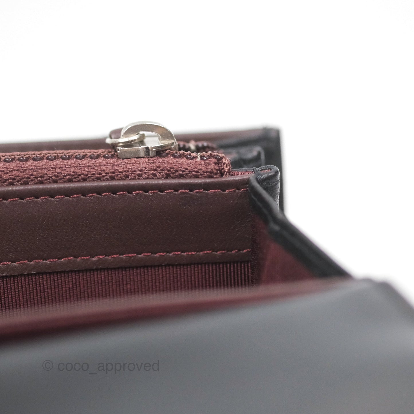 Chanel Quilted Classic Zip Long Wallet Black Lambskin Silver Hardware