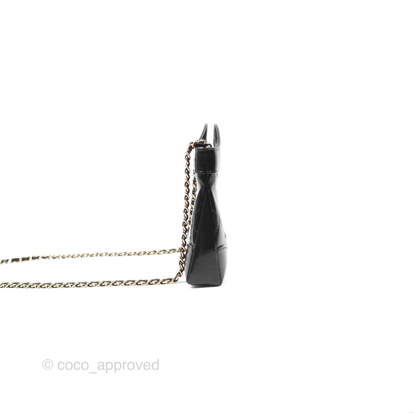 Chanel Nano 31 Black Shiny Calfskin Gold Hardware 24C