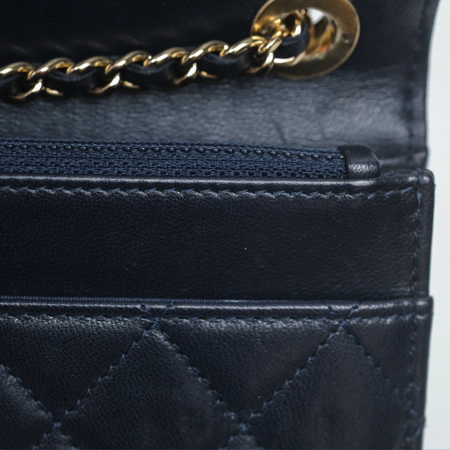 Chanel Trendy CC WOC Wallet On Chain Navy Lambskin Gold Hardware