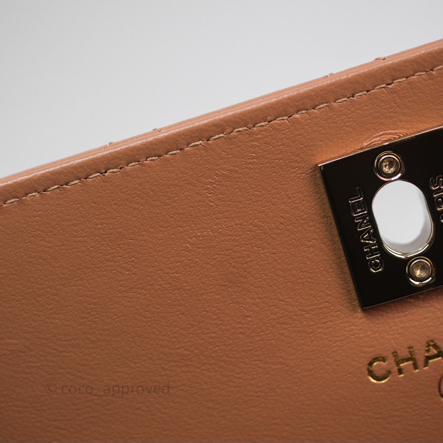Chanel Mini Crystal Top Handle Wallet On Chain WOC Dark Beige Lambskin Gold Hardware