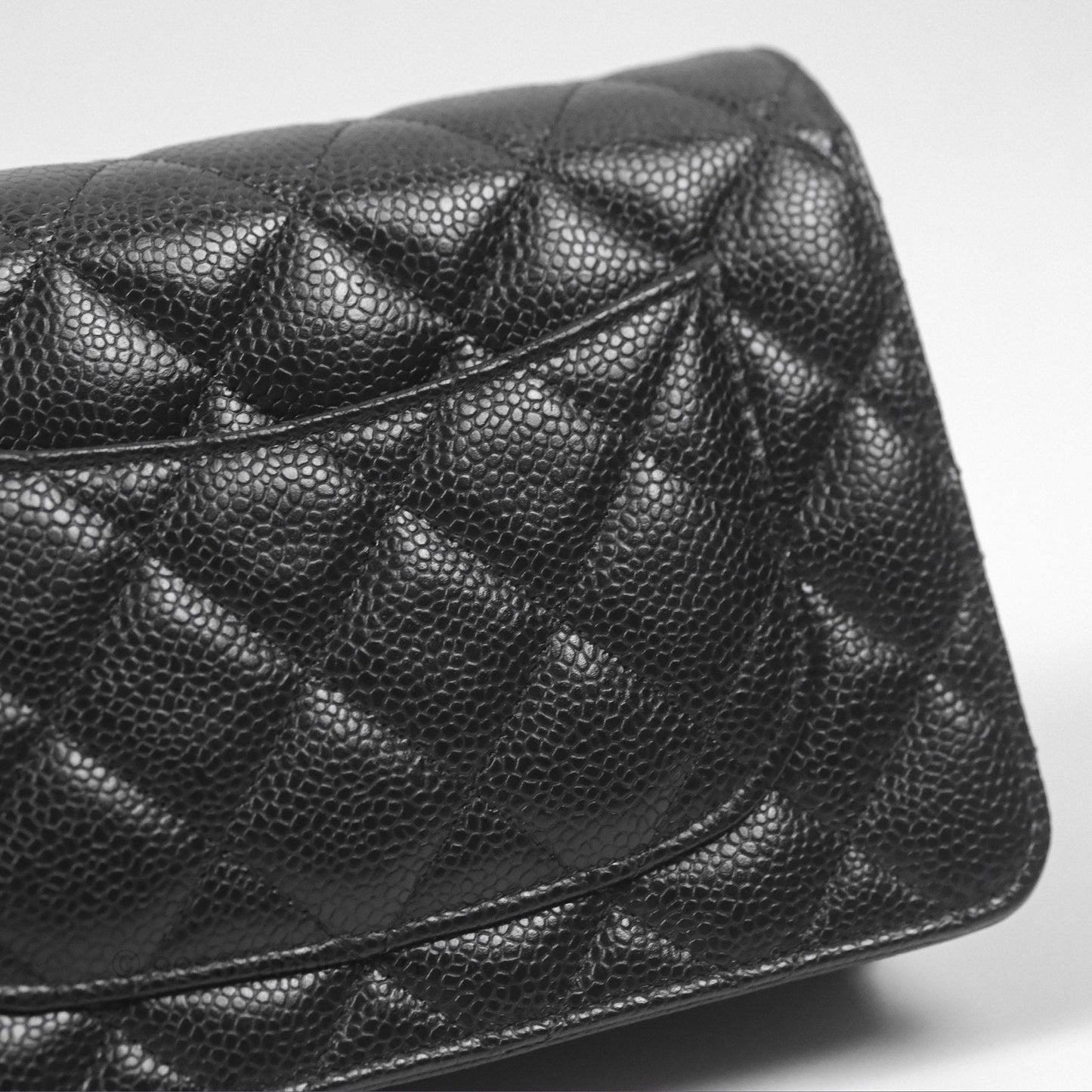Chanel Quilted Classic WOC Black Caviar Silver Hardware