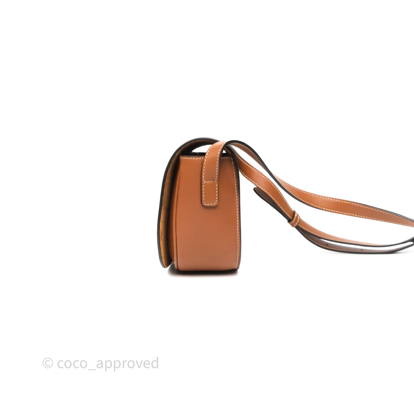 Celine Gold Studs Folco Cuir Triomphe in Smooth Calfskin Tan