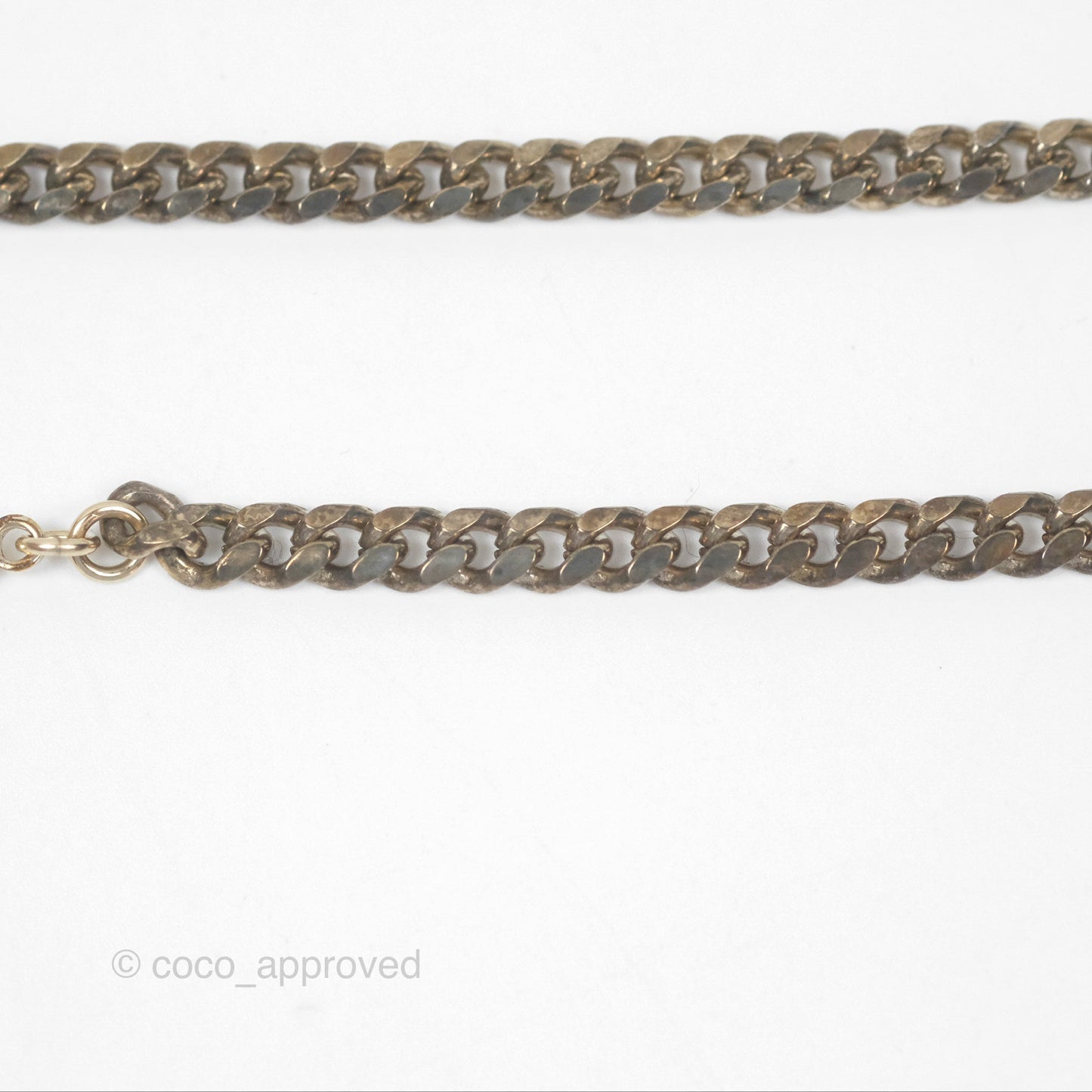 Chanel Crystal CC Star Drop Necklace Gold Tone 21S