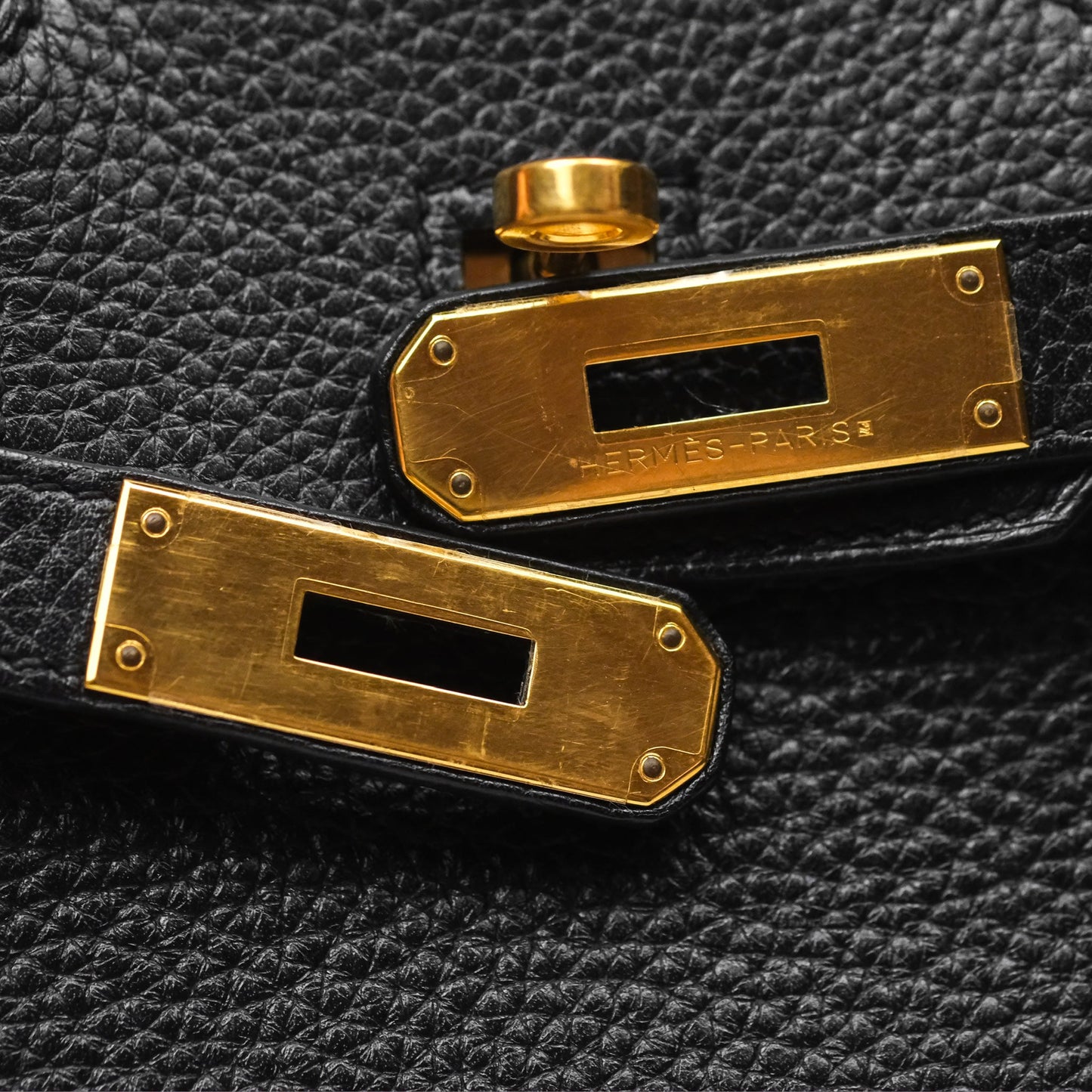 Hermès Birkin 30 Retourne Noir 89 Clemence Gold Hardware