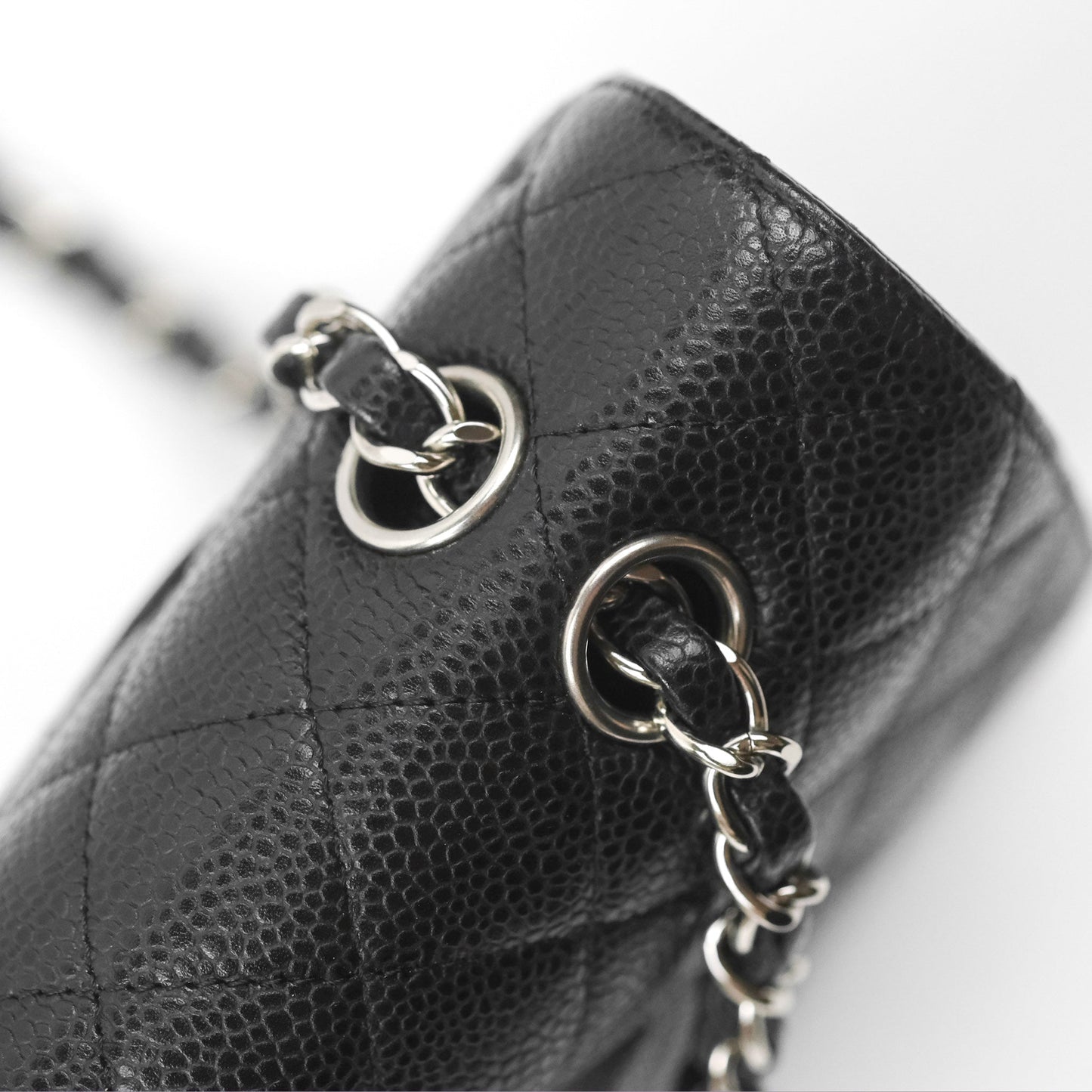 Chanel Classic M/L Medium Flap Quilted Black Caviar Silver Hardware