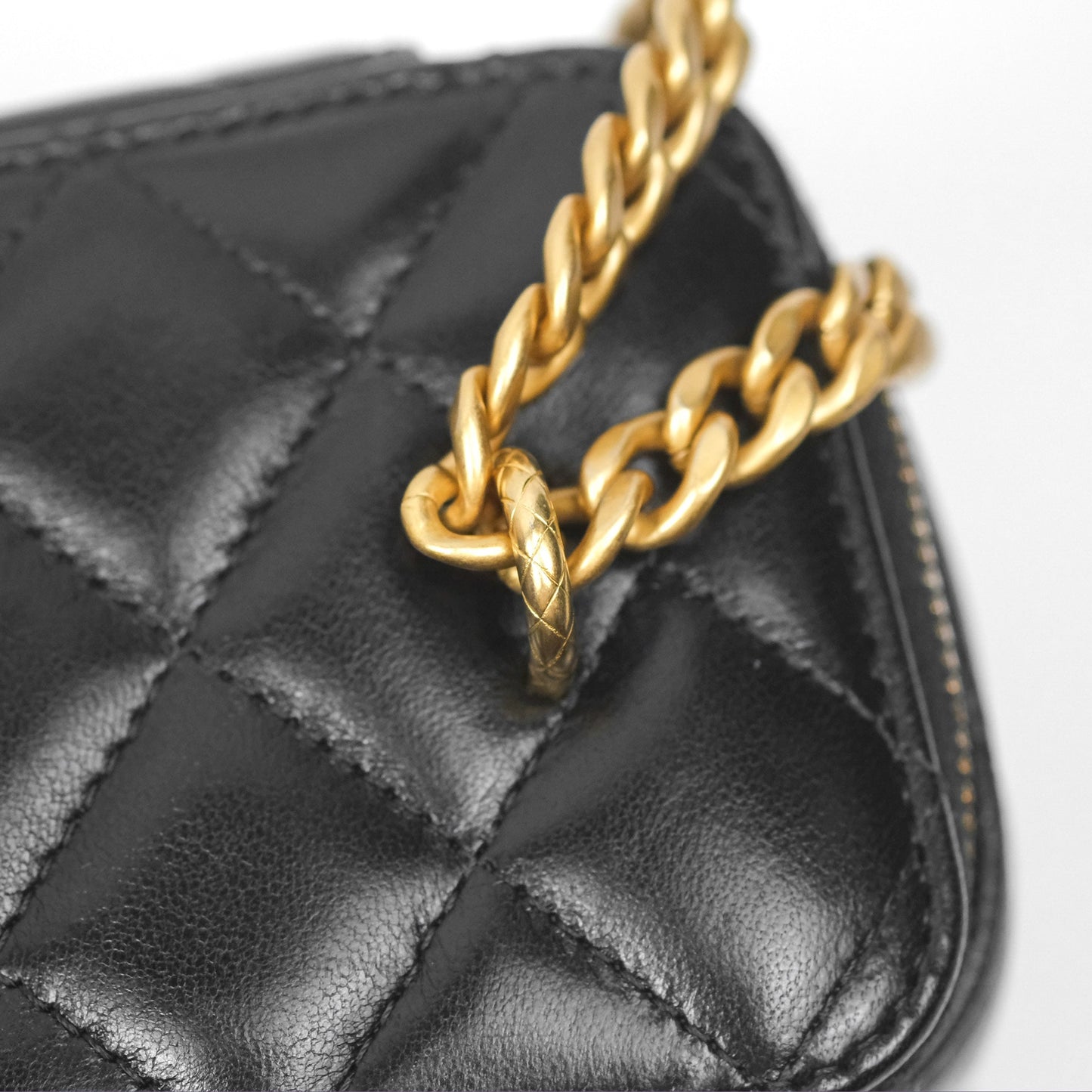 Chanel All Slide Vanity with Adjustable Chain Black Lambskin Aged Gold Hardware