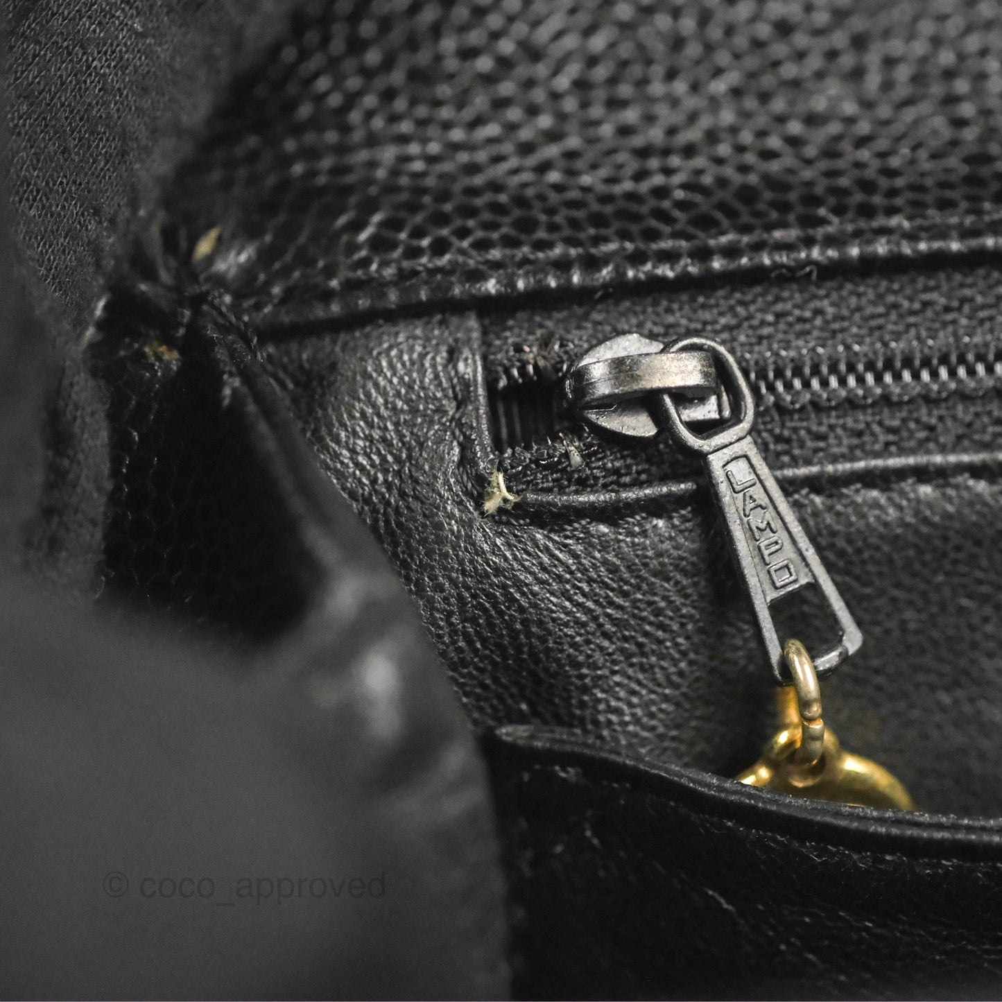 Chanel Vintage Kelly Quilted Flap Black Caviar 24K Gold Hardware
