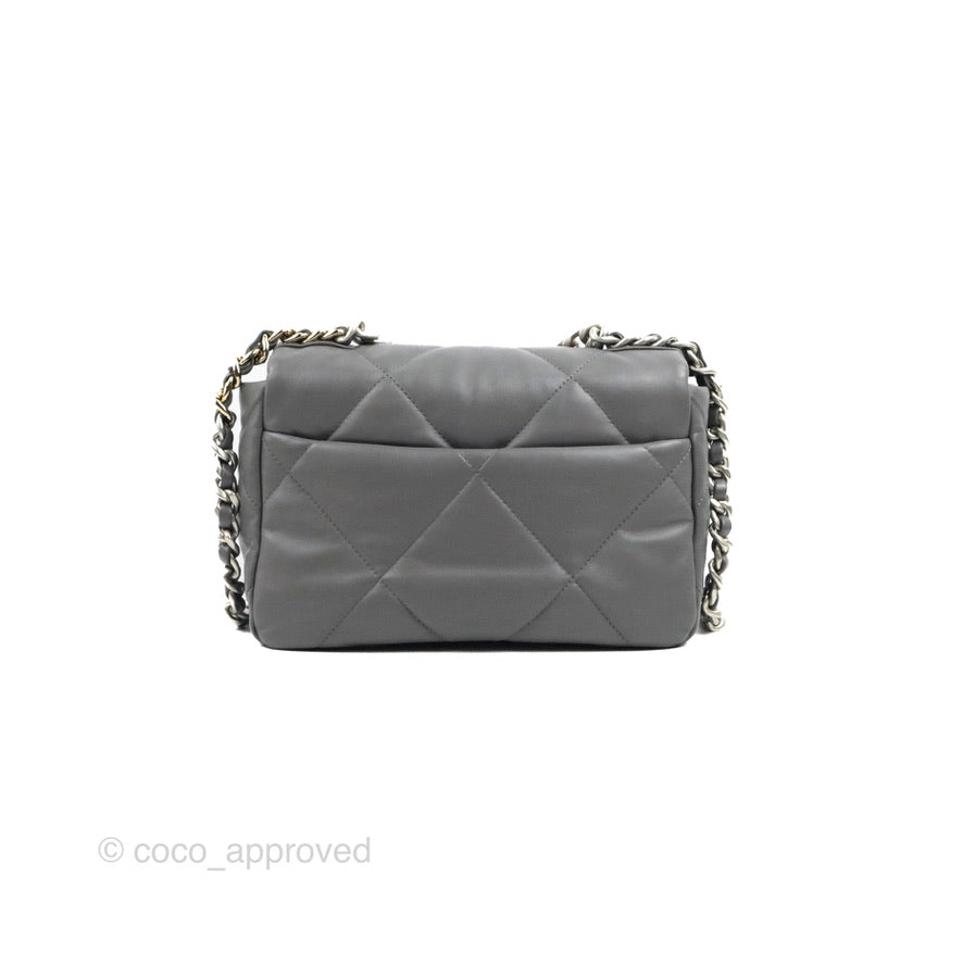 Chanel 19 Small Dark Grey Lambskin Mixed Hardware