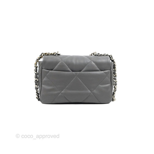 Chanel 19 Small Dark Grey Lambskin Mixed Hardware