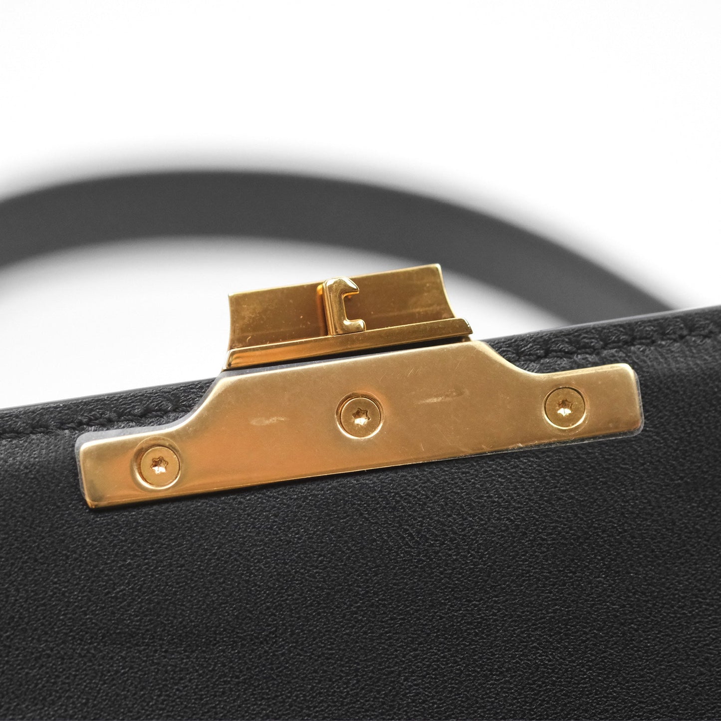 Celine Triomphe Shoulder Bag Black Calfskin