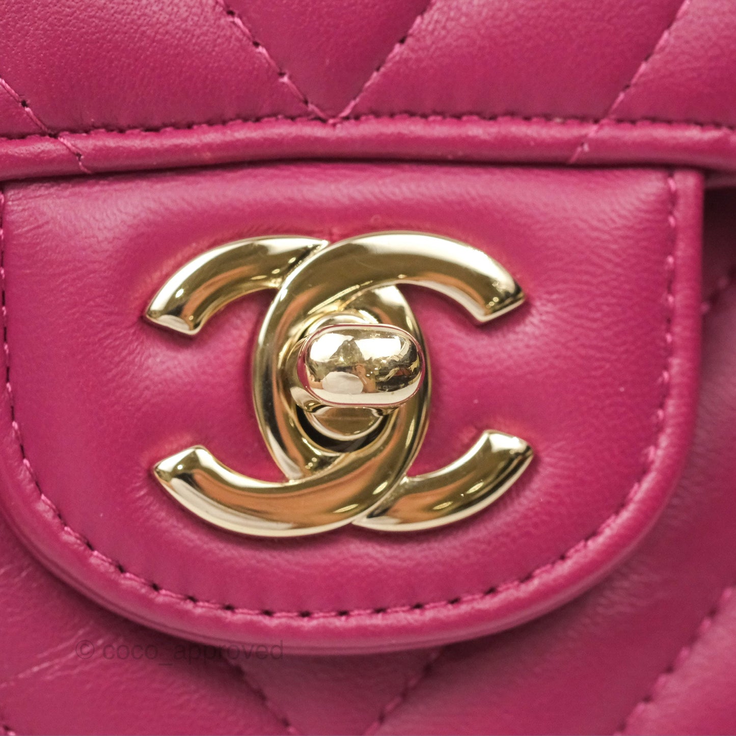 Chanel Medium Classic Flap Chevron Dark Plum Pink Lambskin Gold Hardware