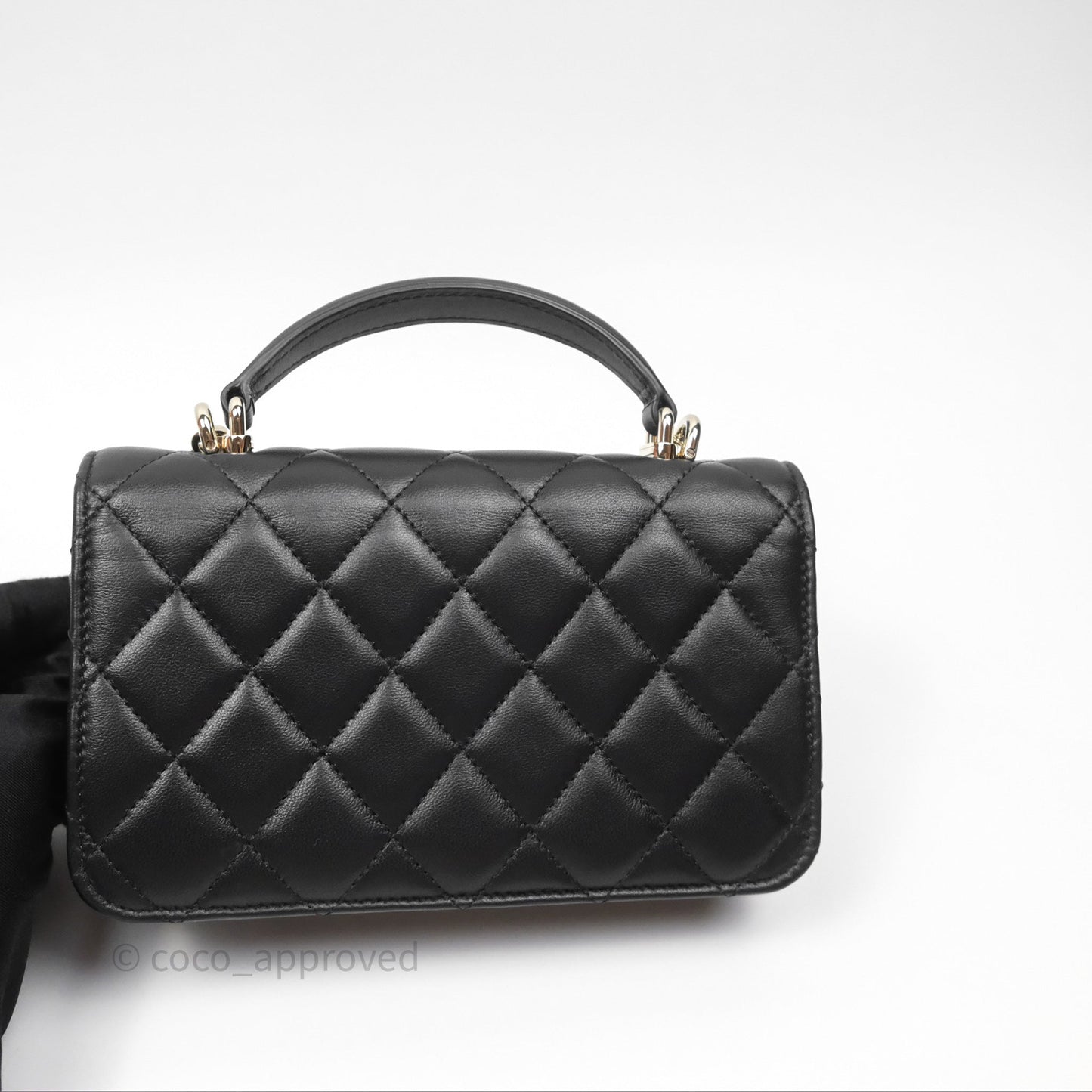 Chanel Top Handle Mini WOC Black Lambskin Gold Hardware