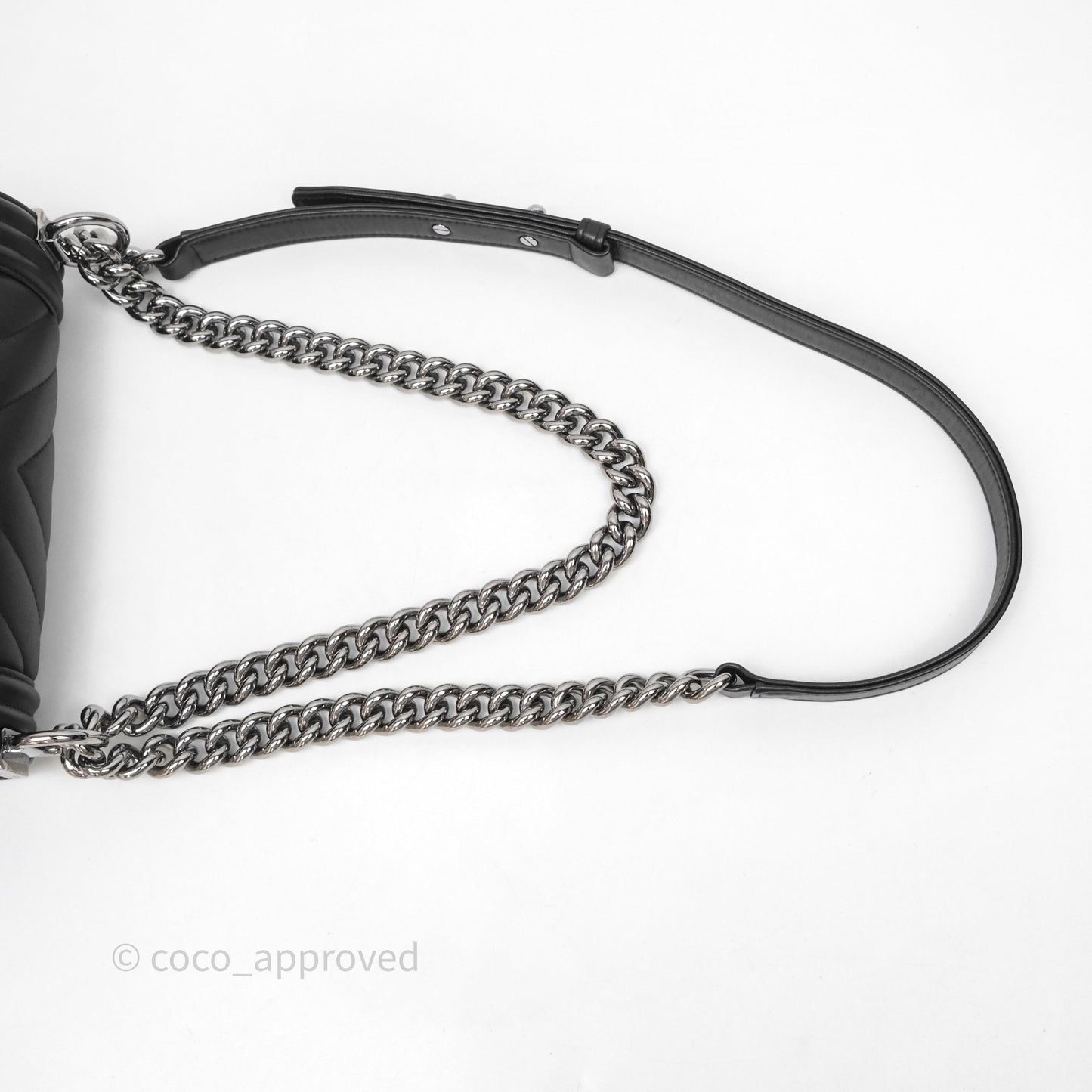 Chanel Small Boy Chevron Black Lambskin Silver Hardware