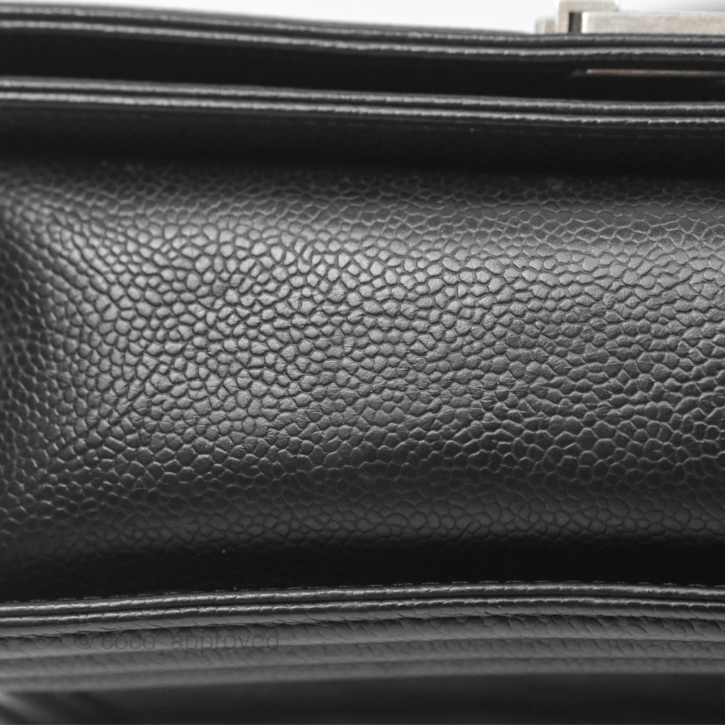 Chanel Medium Boy Chevron Black Caviar Ruthenium Hardware