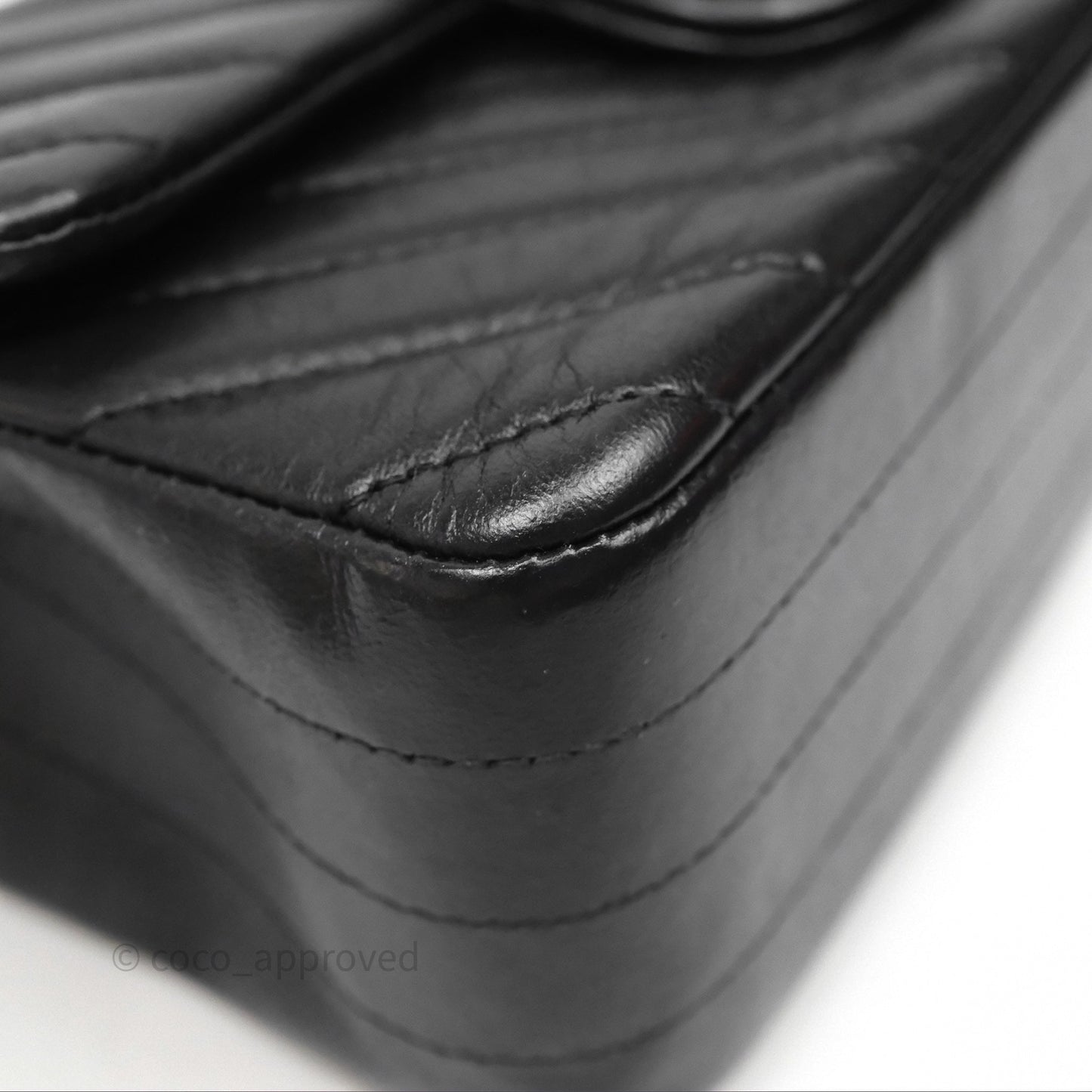Chanel Quilted Mini Rectangular Chevron Black Lambskin So Black Hardware