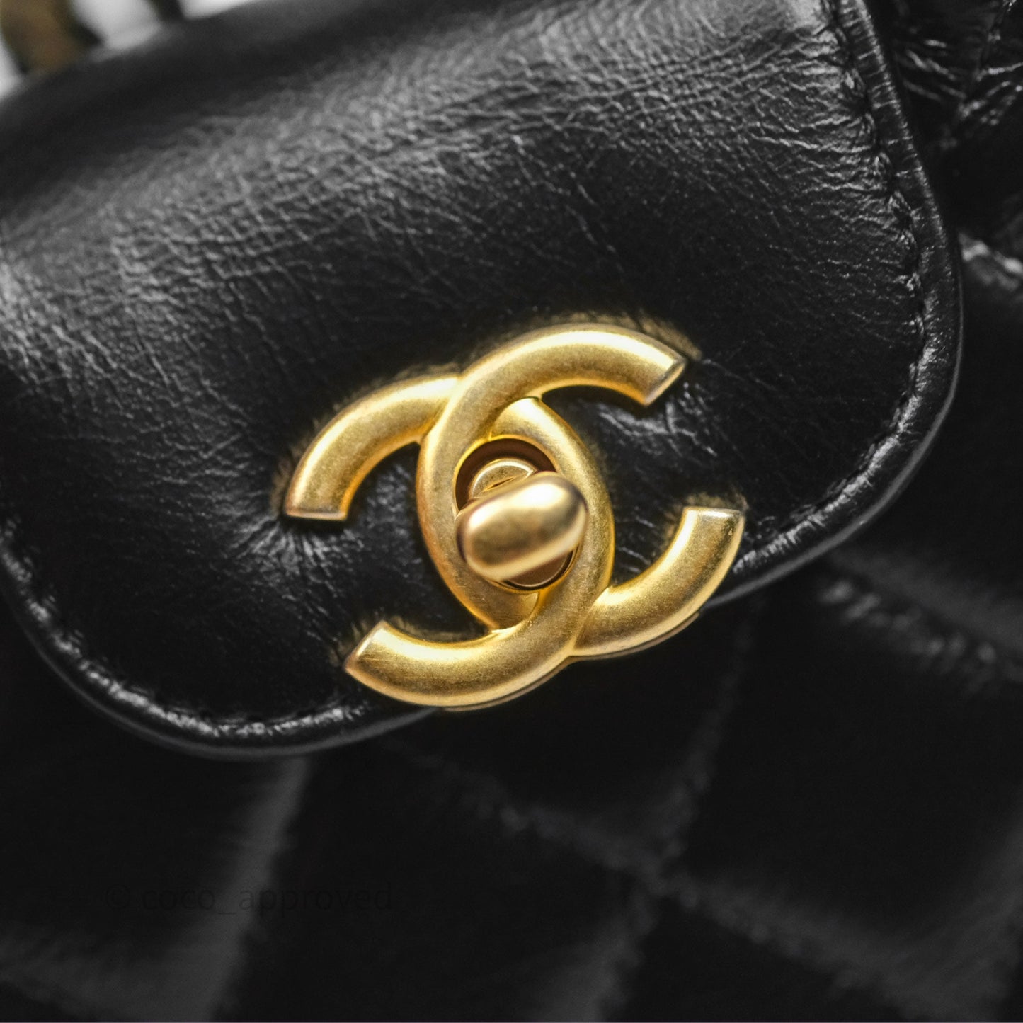 Chanel Mini Nano Kelly Bag Black Shiny Calfskin Aged Gold Hardware